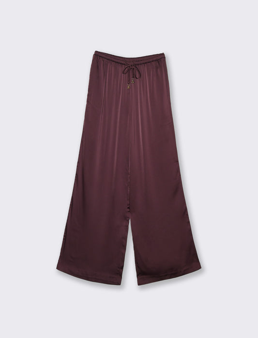 Pantalone con elastico e culisse da donna - Viola
