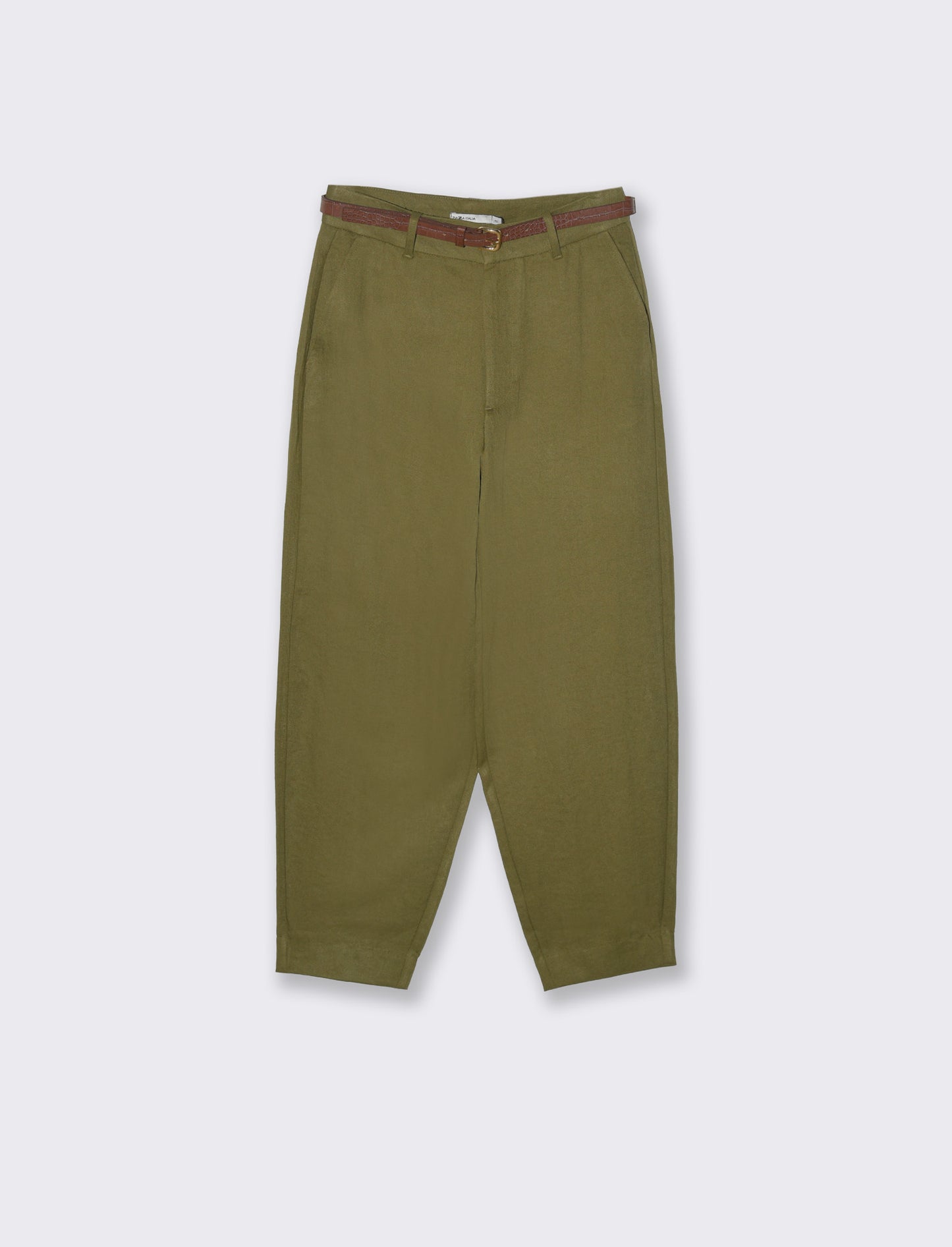 Woman's belted pants for stylish comfort - Green