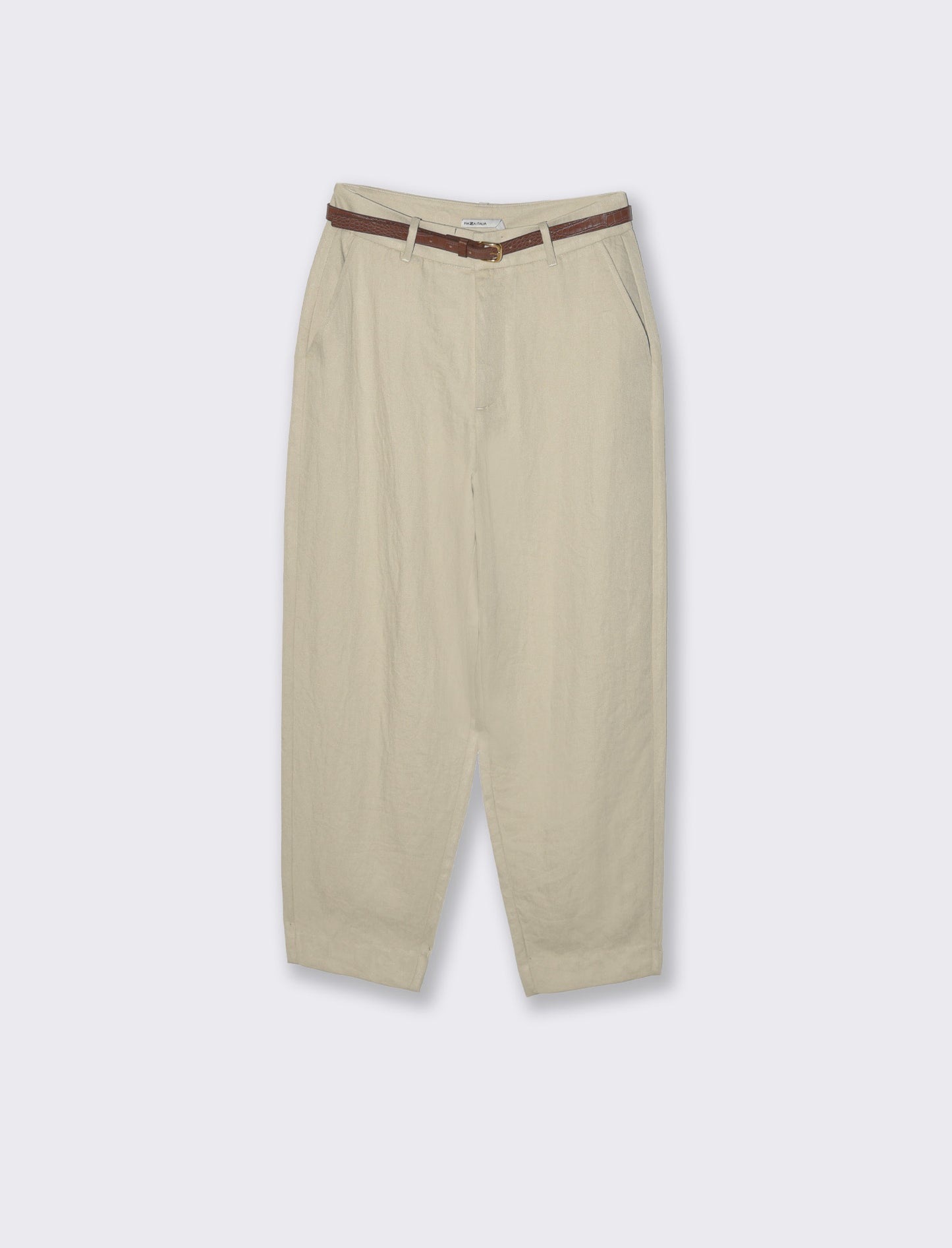 Woman's belted pants for stylish comfort - Brown