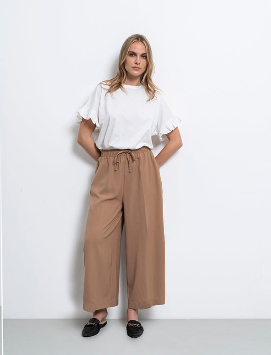 Pantalone con coulisse da donna - Caramello