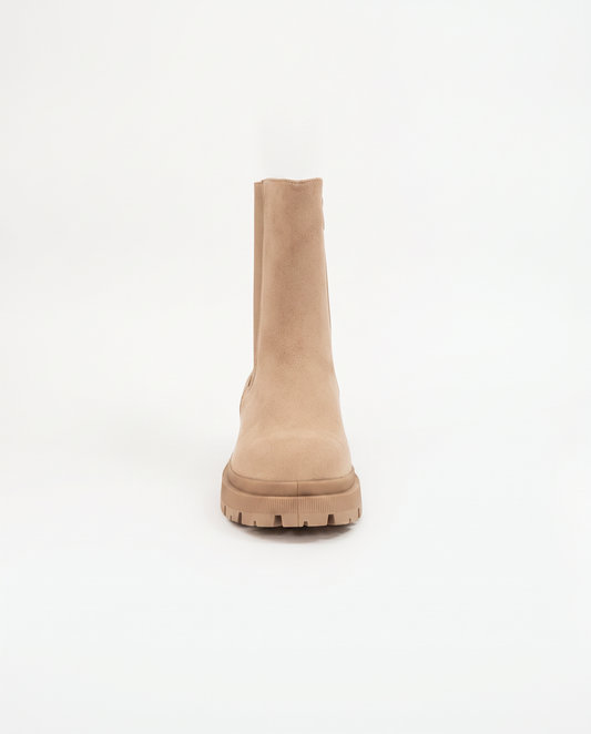 Chelsea Microfiber Ankle Boots - Beige