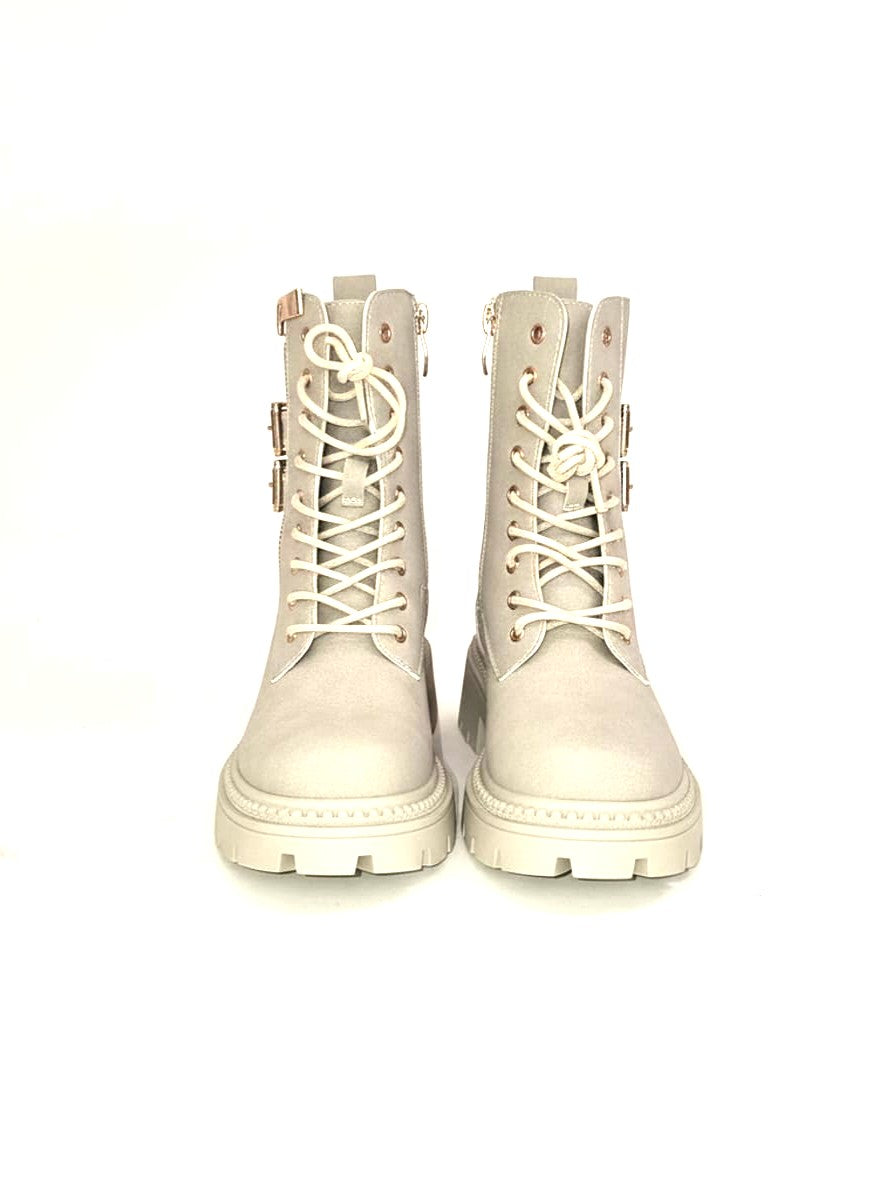 Biker da in poliuretano e fibbie - Beige