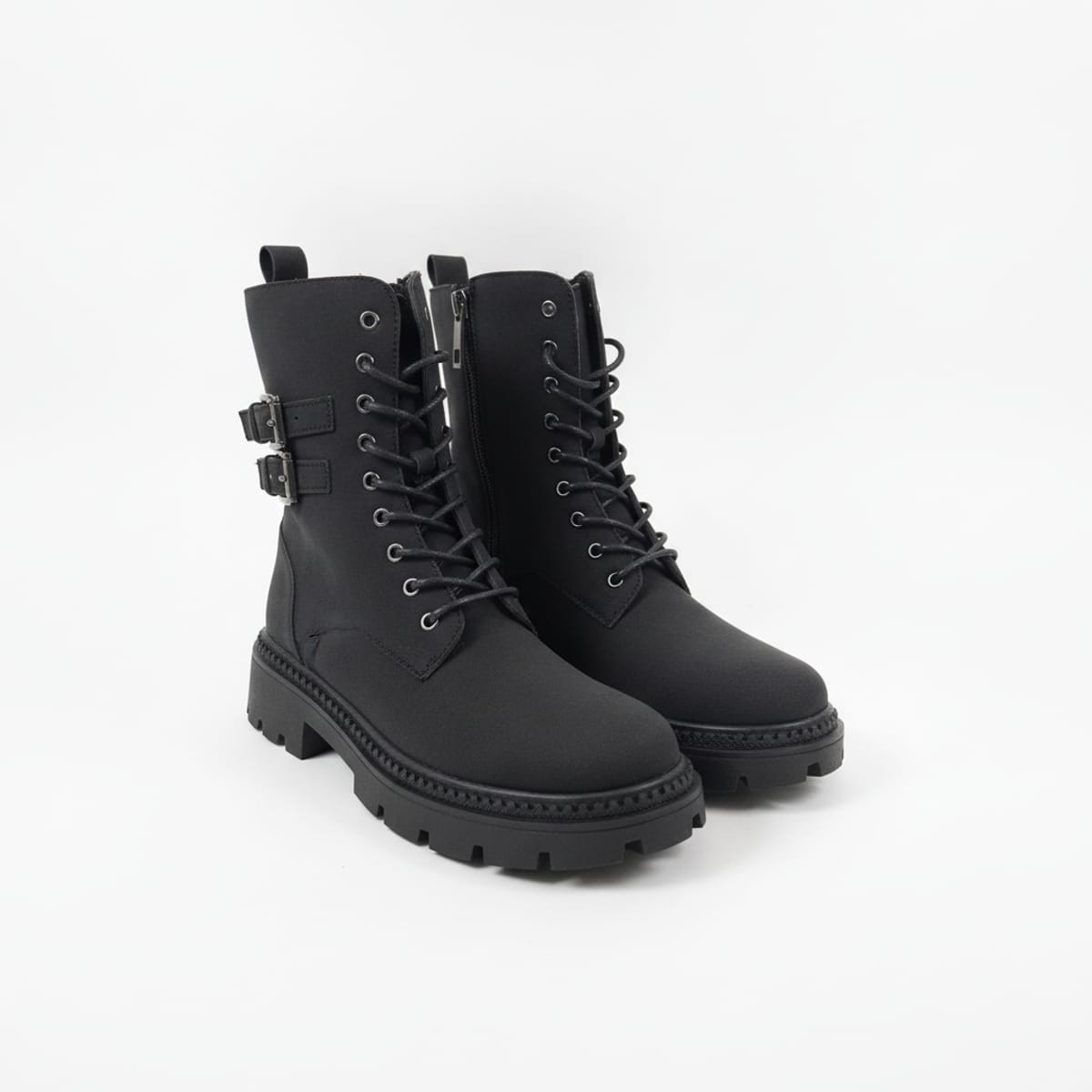 Biker da in poliuretano e fibbie - Nero