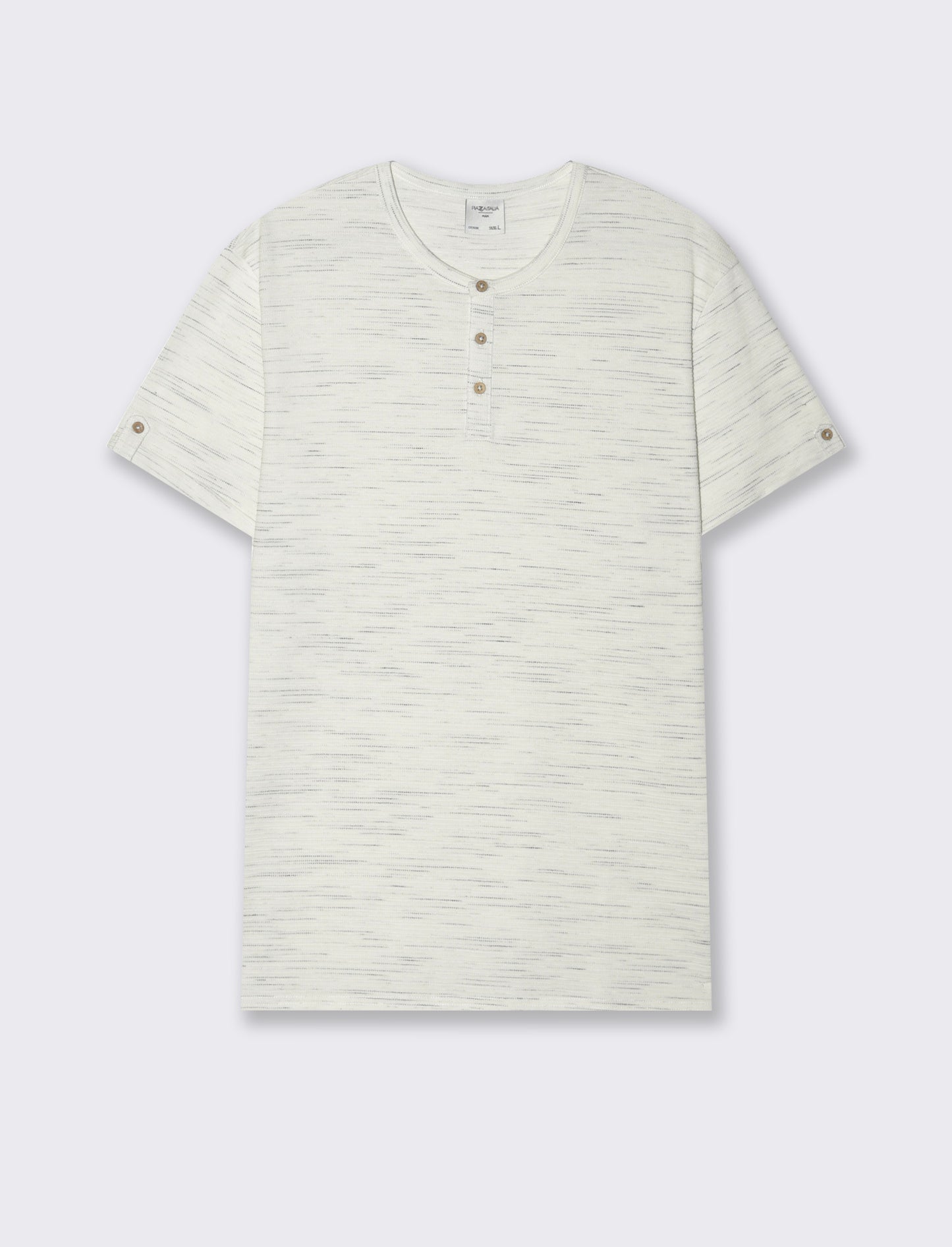 T-shirt serafino struttura slub injected da uomo - Bianco