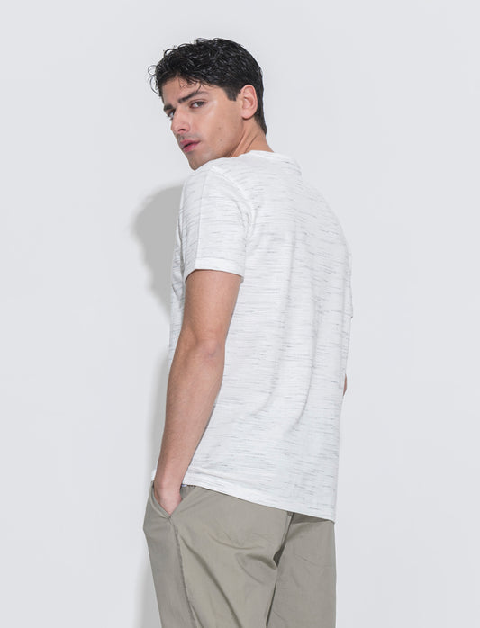 T-shirt struttura slub injected da uomo - Bianco