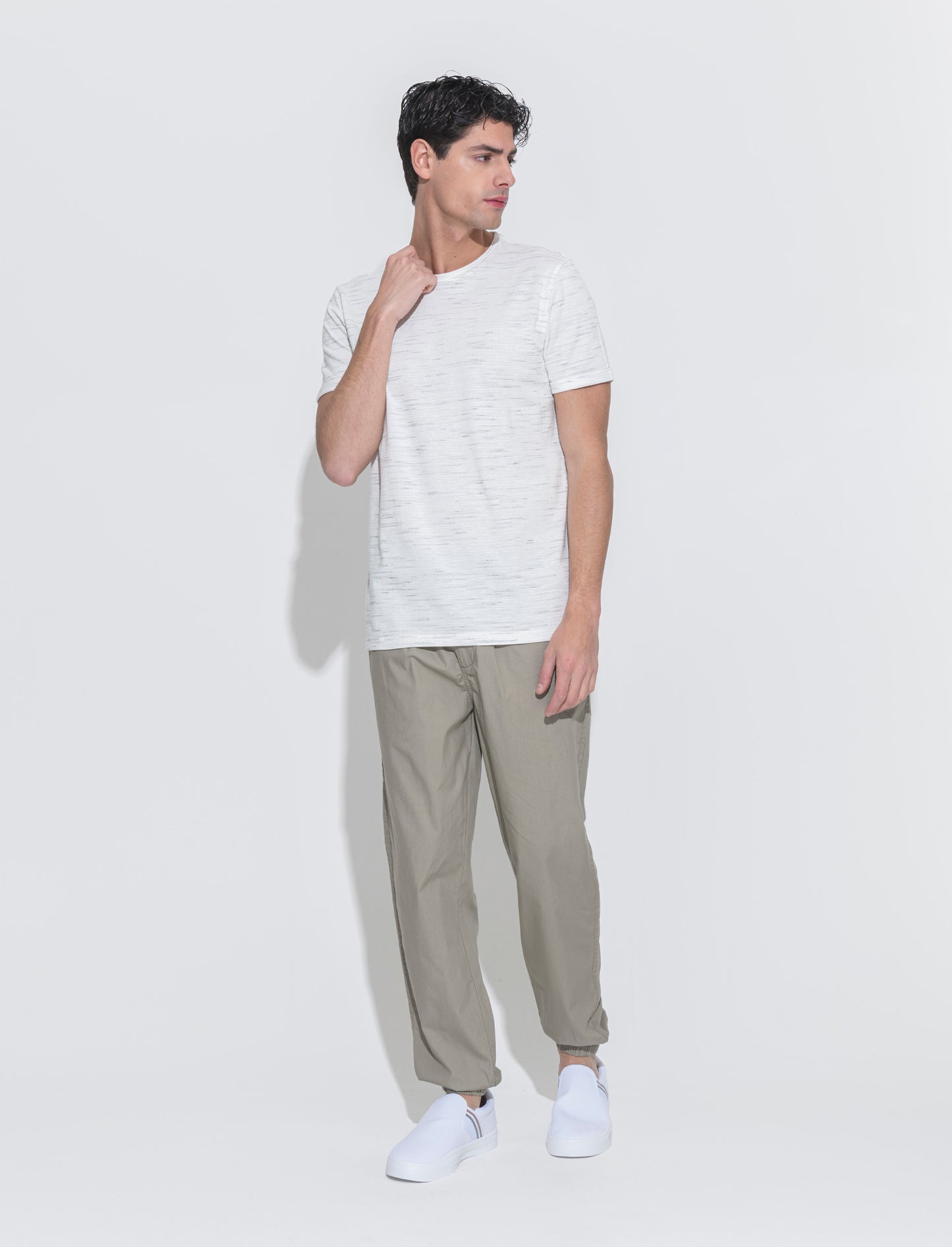 T-shirt struttura slub injected da uomo - Bianco