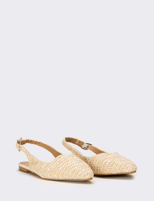 Ballerina effetto paglia da dona - Beige