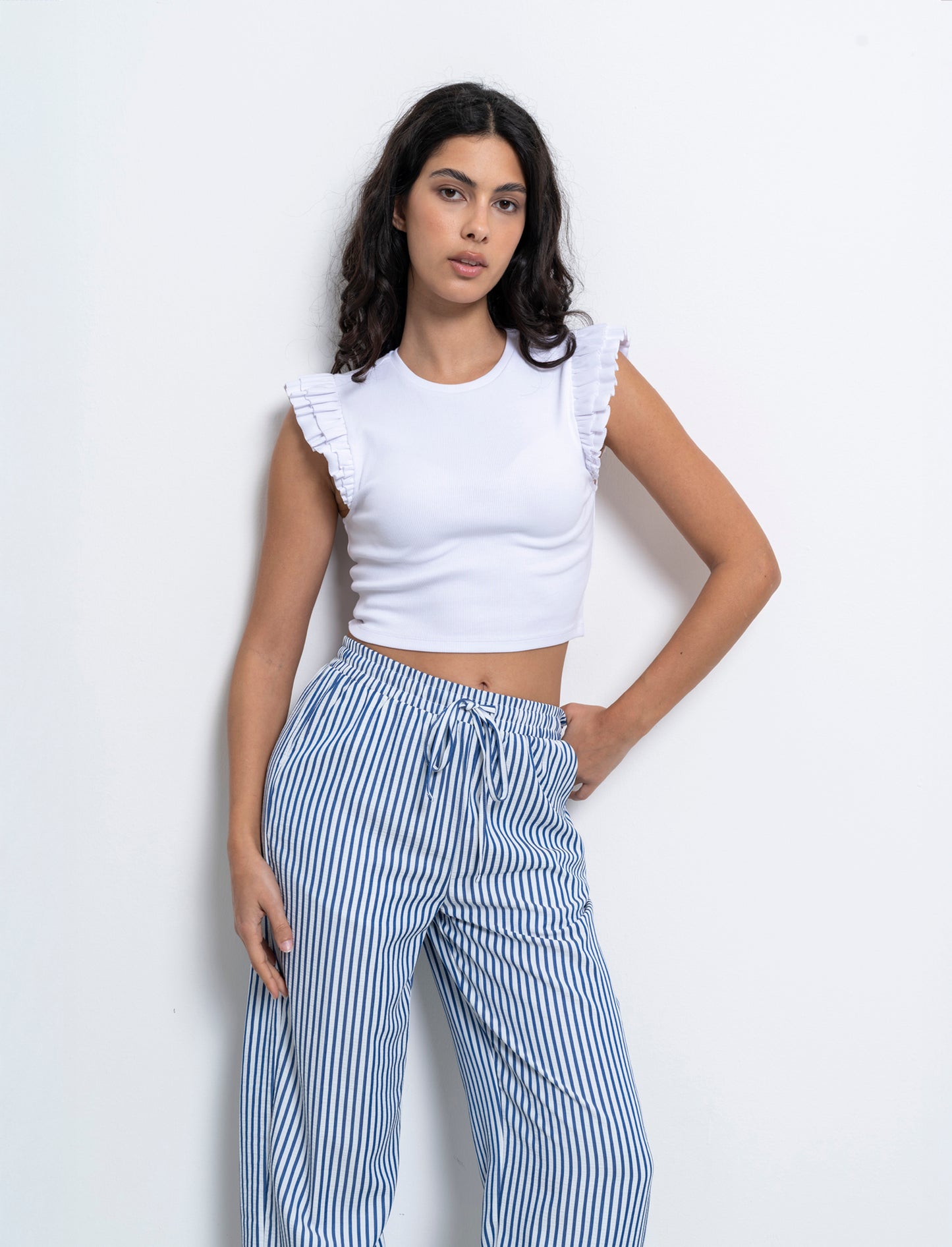 Top con rouches da donna - Bianco