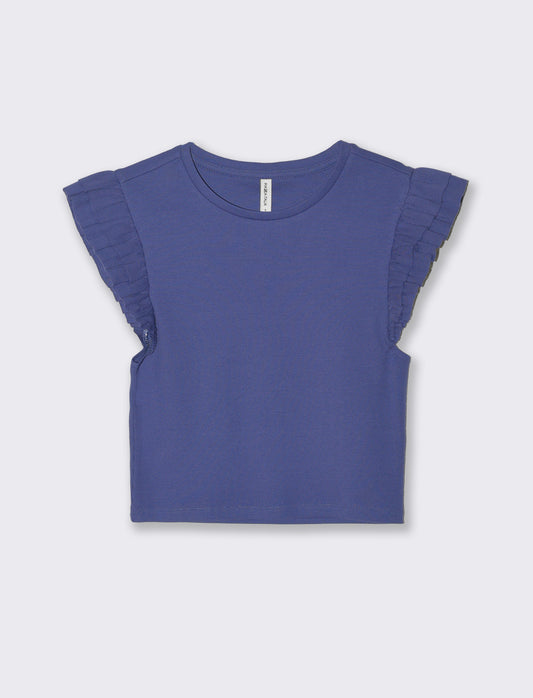 Top con rouches da donna - Mirtillo