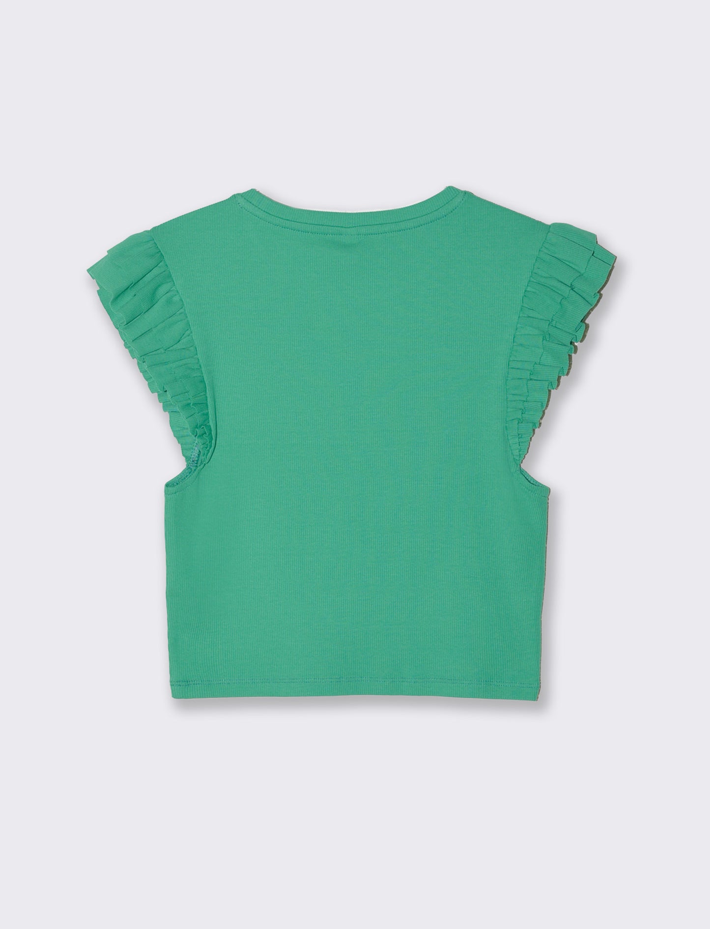 Top con rouches da donna - Verde smeraldo