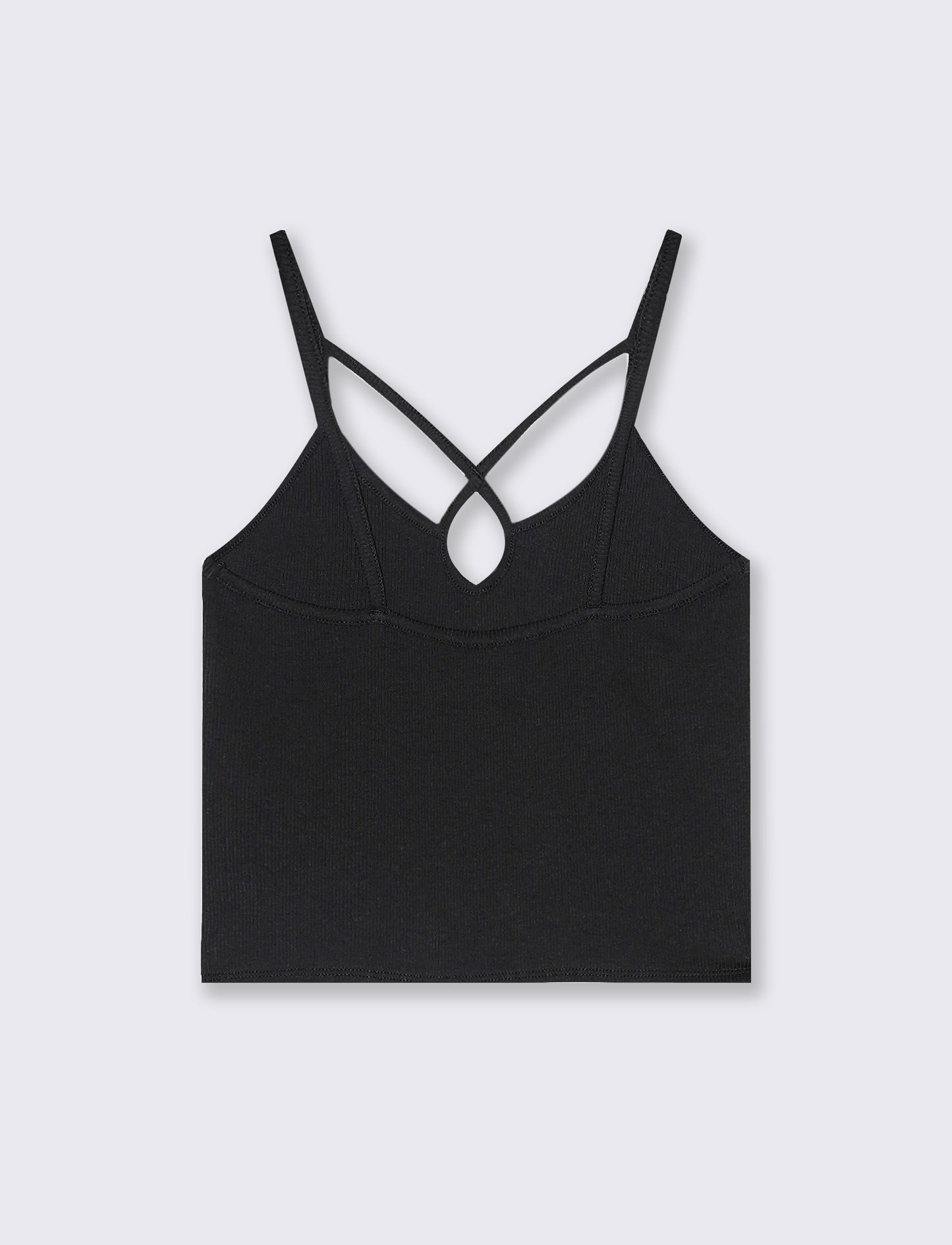 Top a costine da donna - Nero