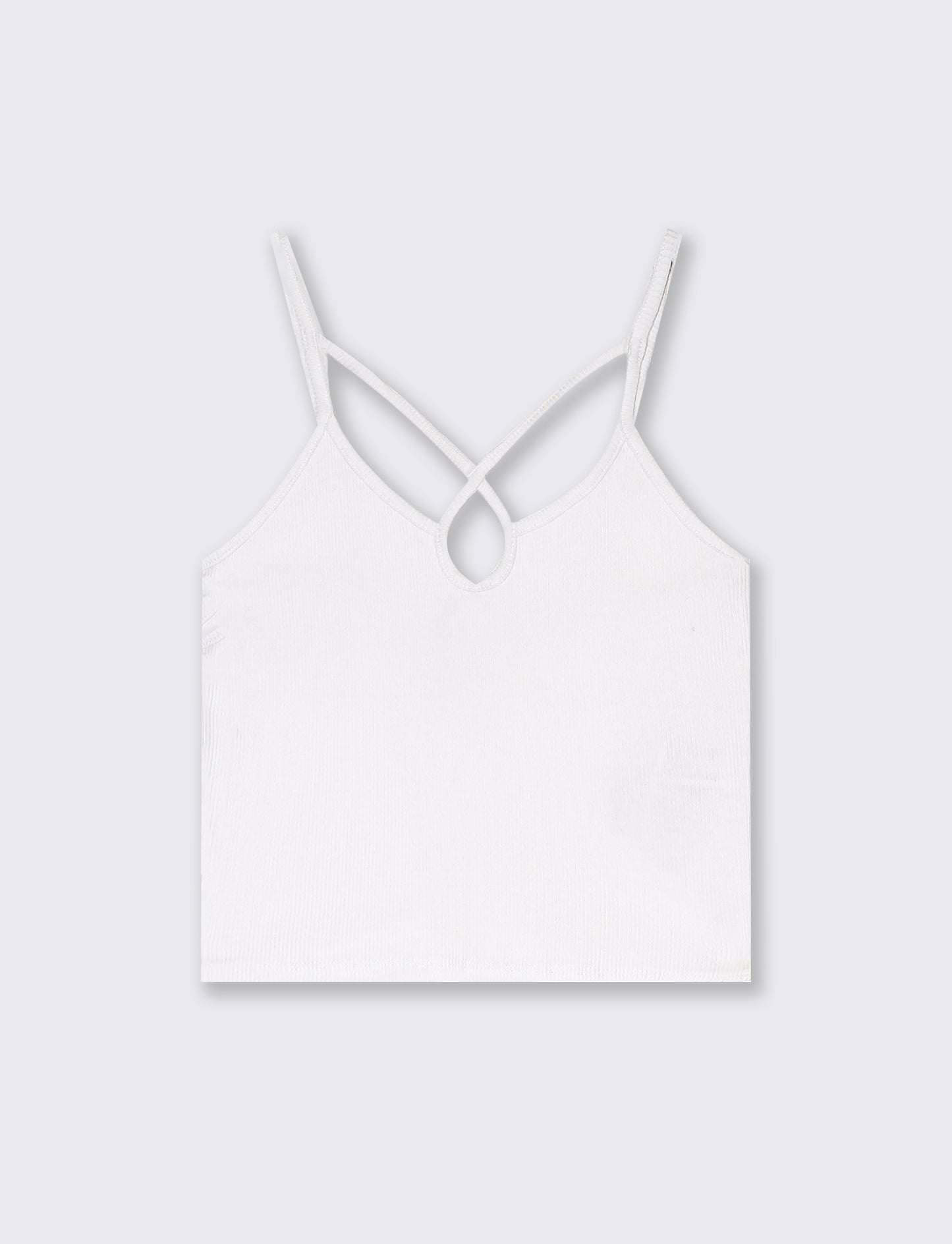 Top a costine da donna - Bianco