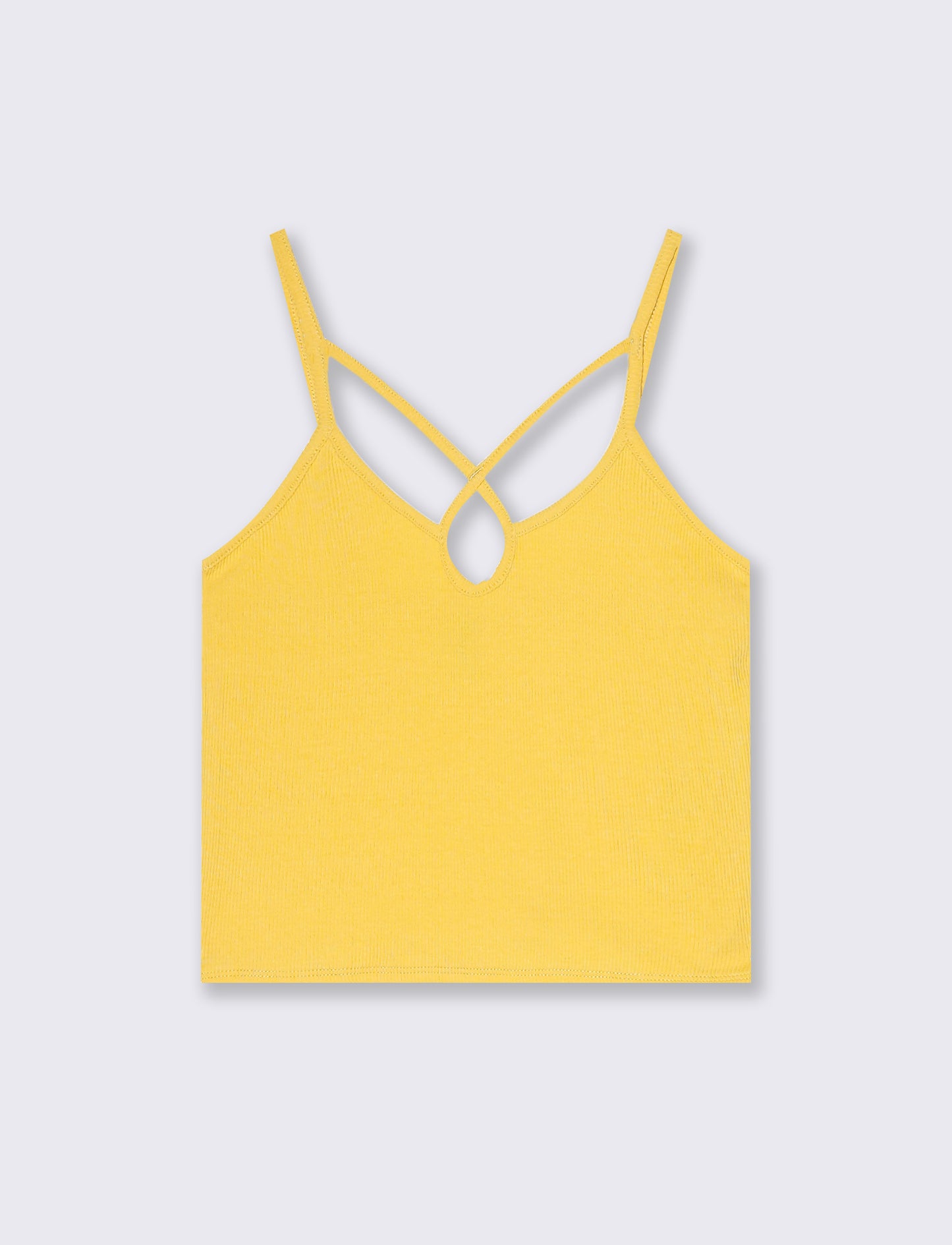 Top a costine da donna - Giallo limone