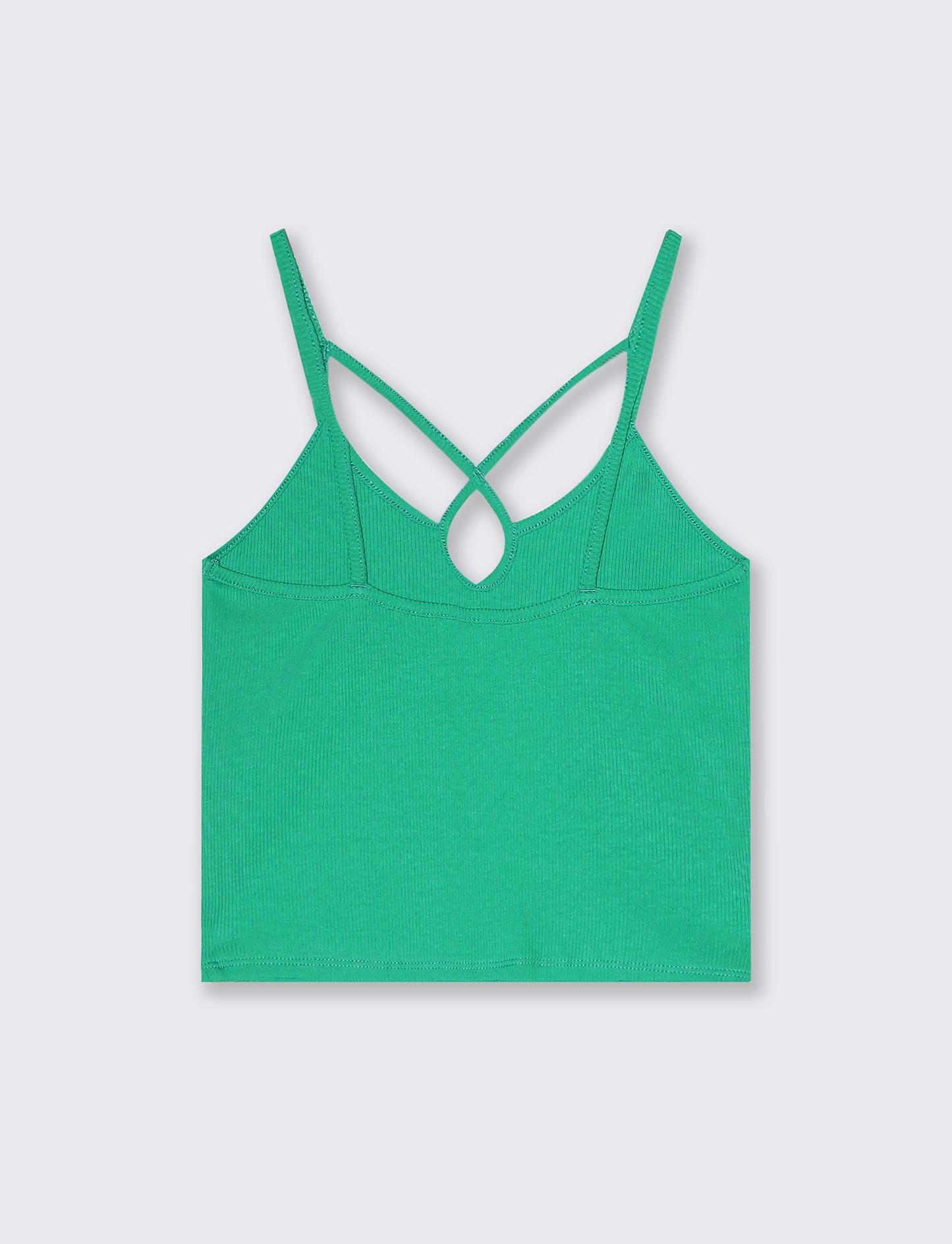 Top a costine da donna - Verde smeraldo