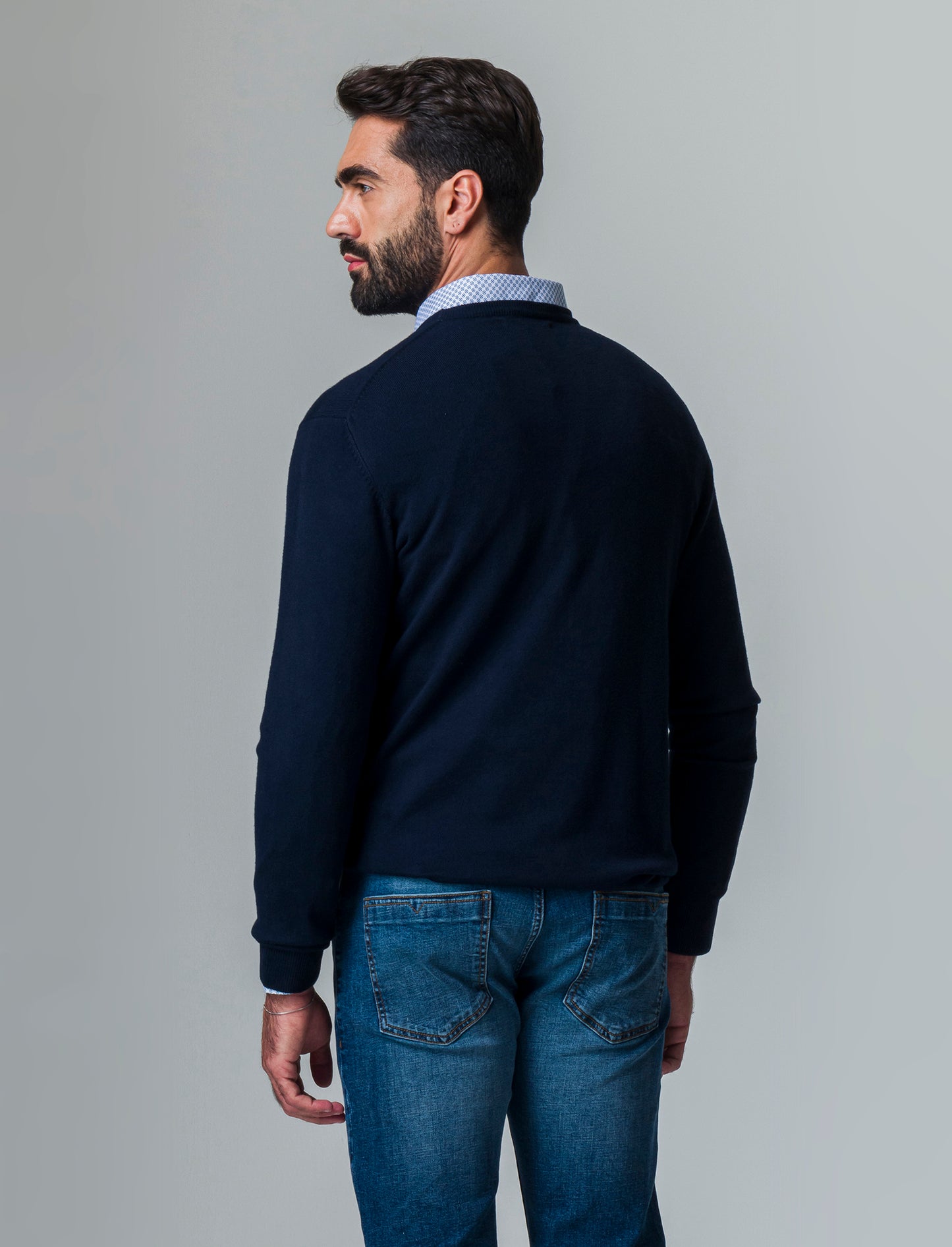 Man's comfort yarn basic sweater - Blue