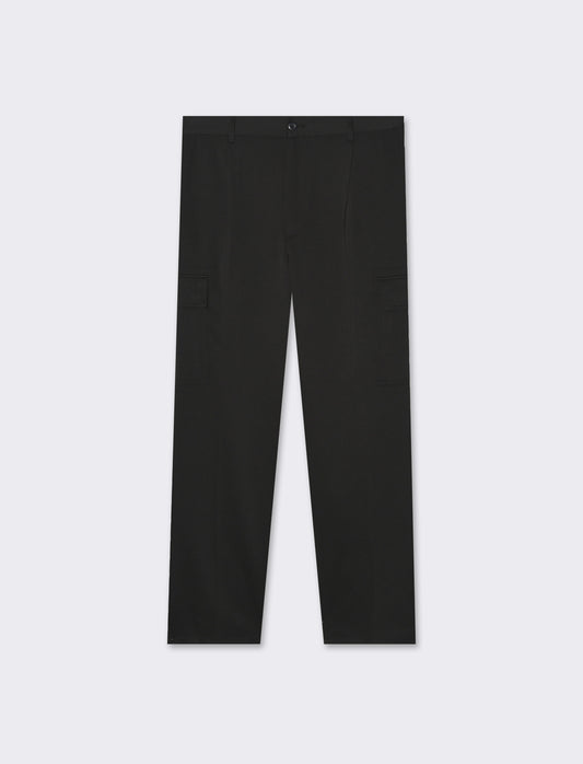 Man's tailored cargo chino pants - Black