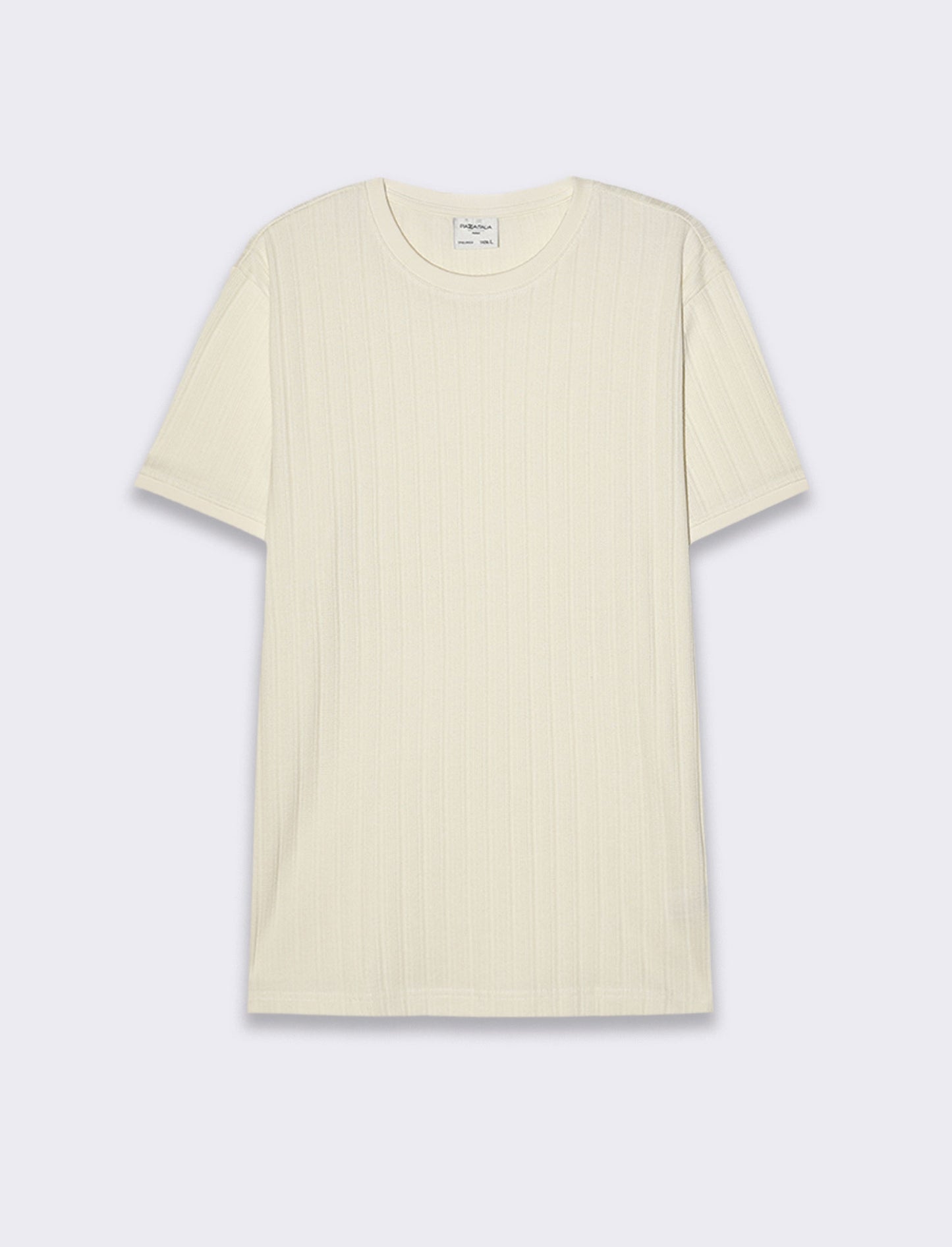 T-shirt struttura jacquard effetto maglia da uomo - Beige ecru