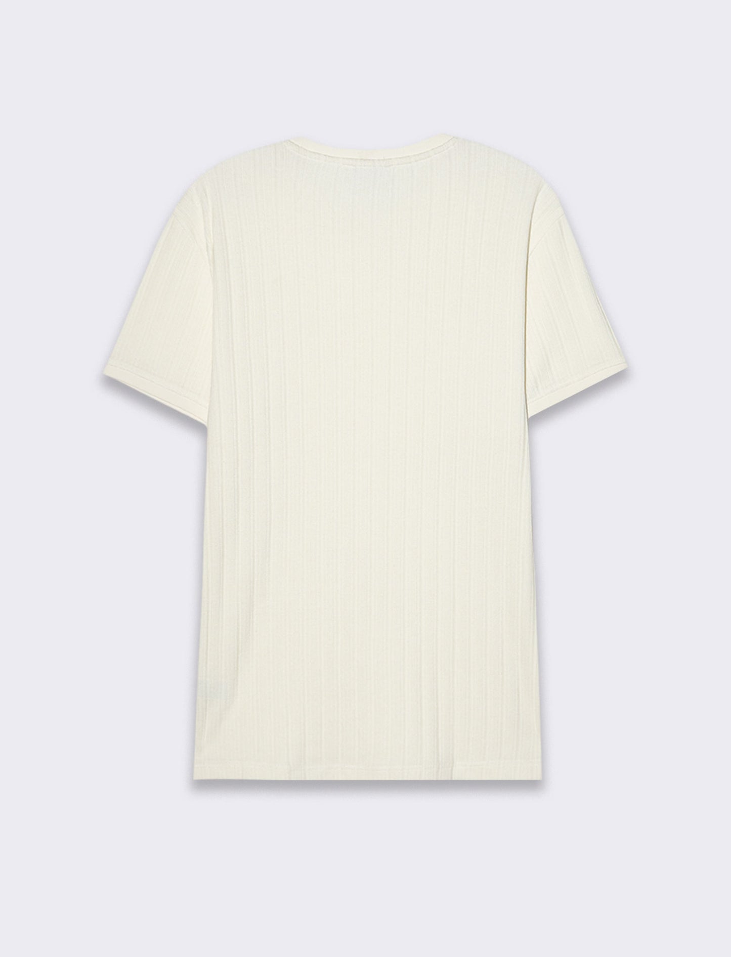 T-shirt struttura jacquard effetto maglia da uomo - Beige ecru