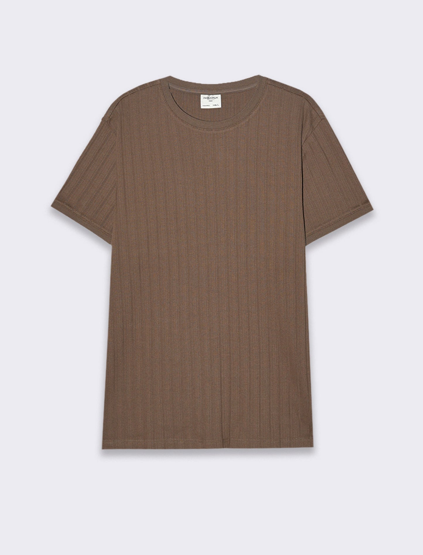 T-shirt struttura jacquard effetto maglia da uomo - Grigio fango