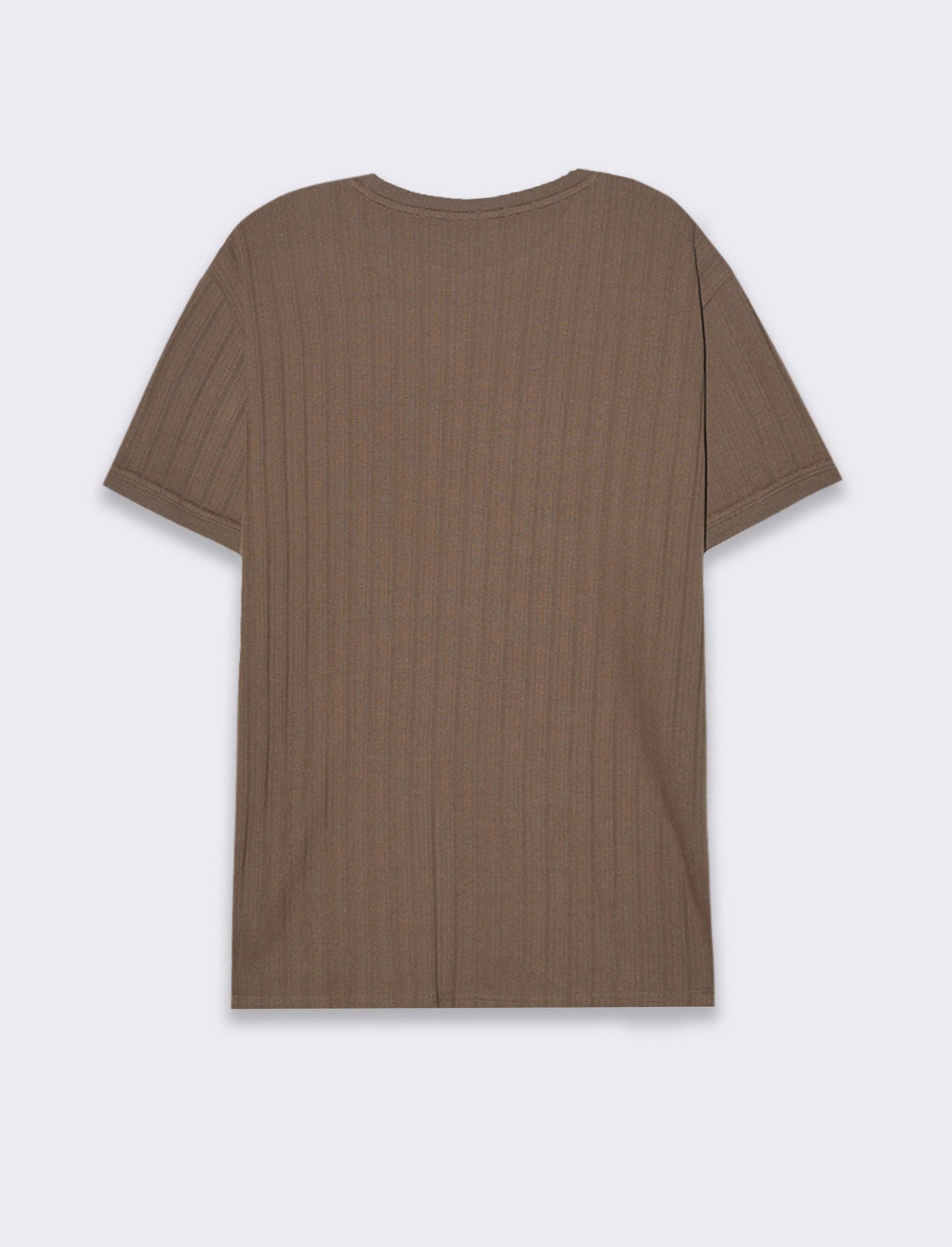 T-shirt struttura jacquard effetto maglia da uomo - Grigio fango