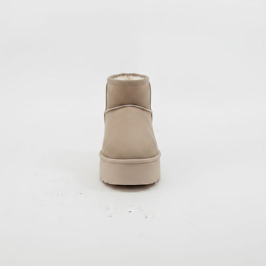 Suede snow ankle boot - Beige