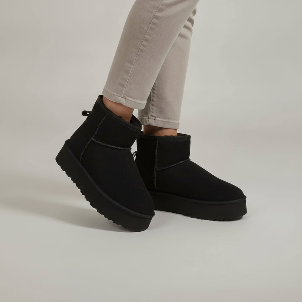 Suede snow ankle boot - Black