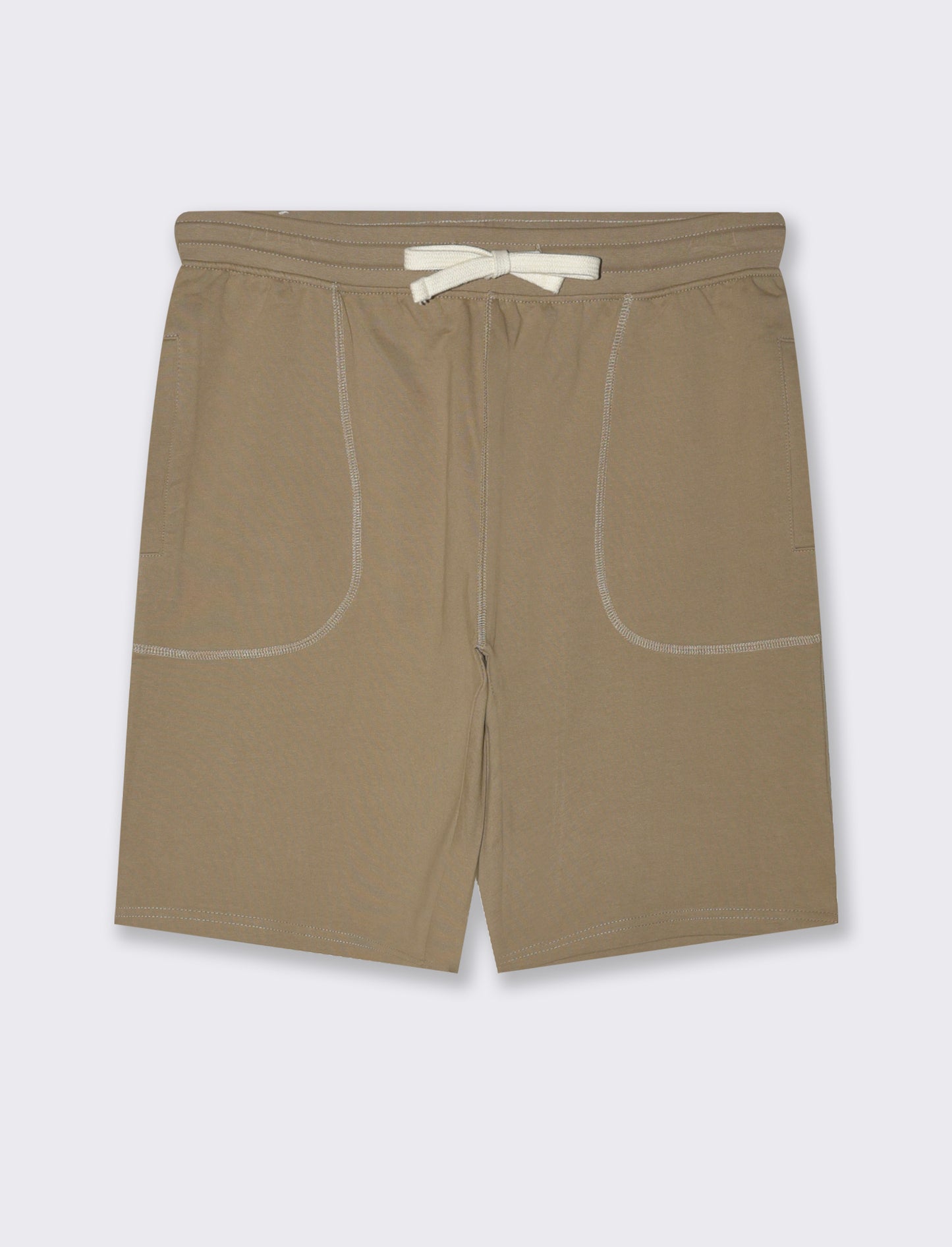 Bermuda in felpa con vita jogger da uomo - Grigio tortora