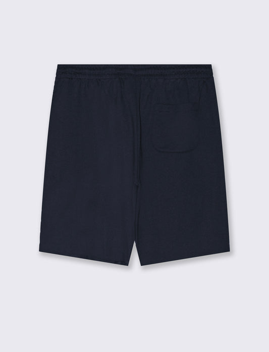 Bermuda basic in felpa con vita jogger da uomo - Blu