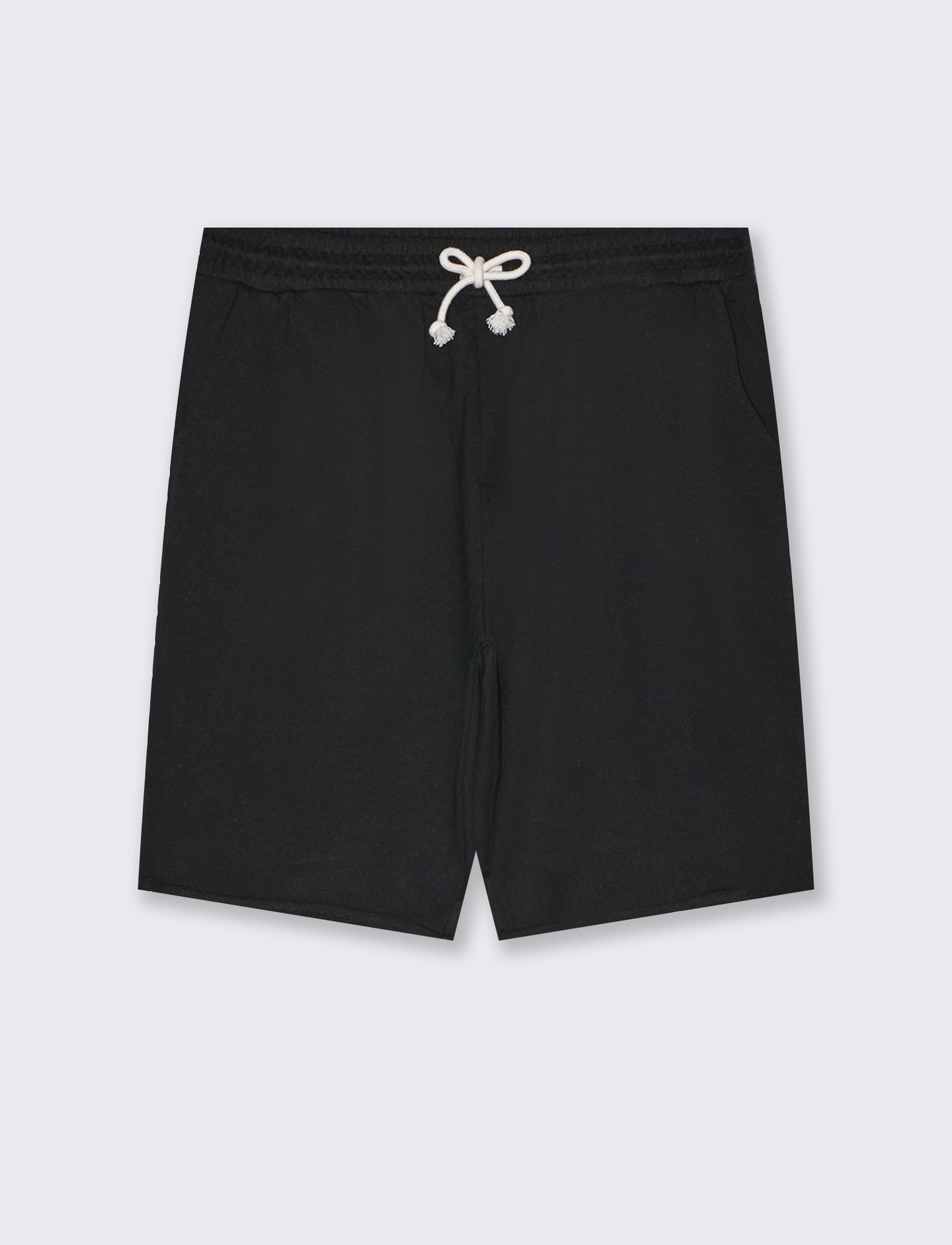 Bermuda basic in felpa con vita jogger da uomo - Nero