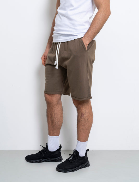 Man's basic jogger sweat shorts - Green