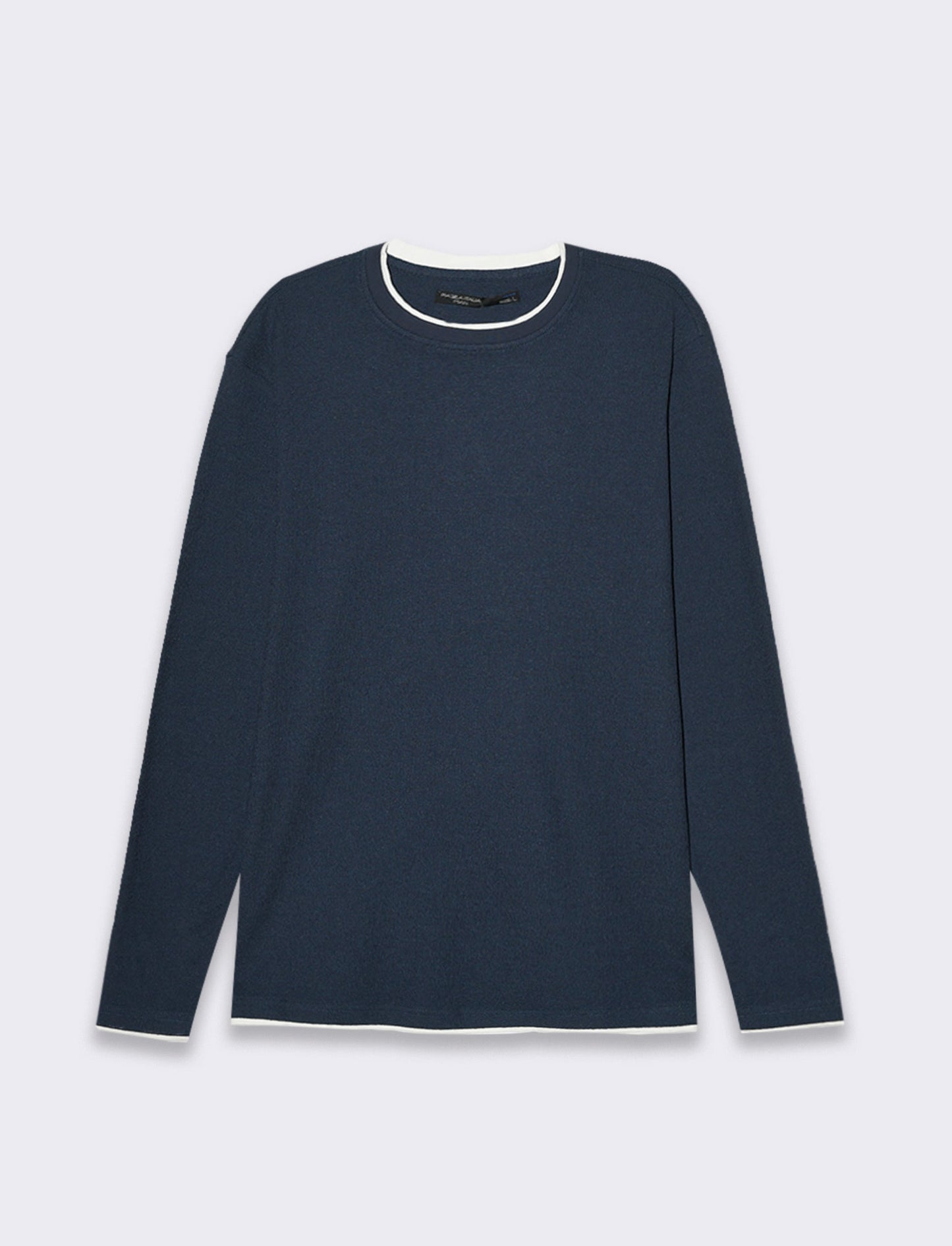 Maglia girocollo struttura jacquard da uomo - Blu