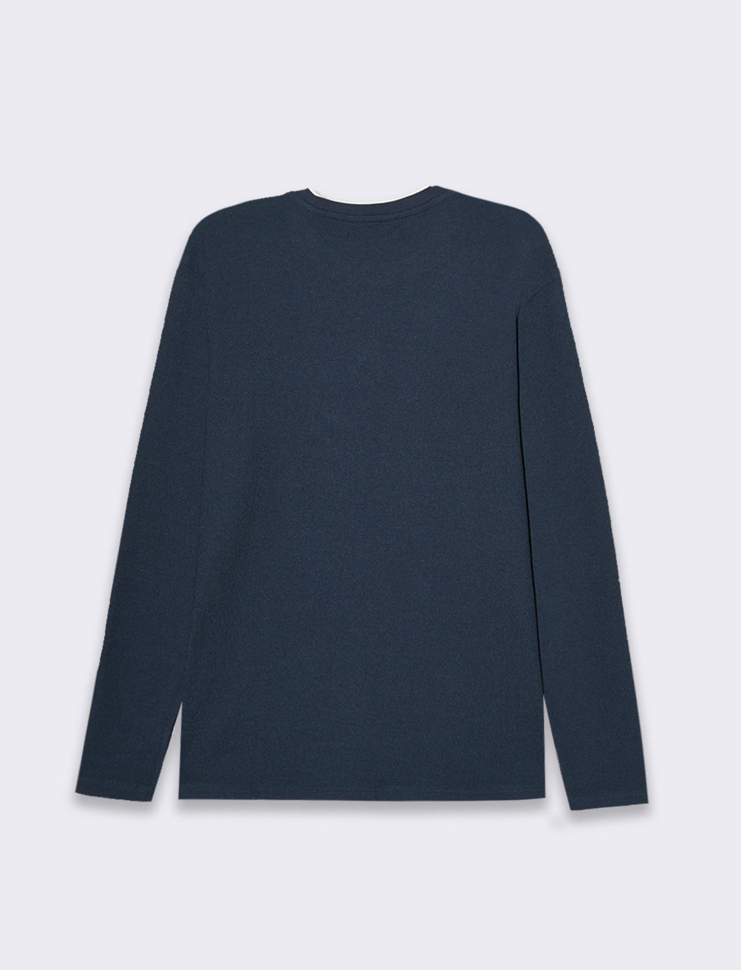 Maglia girocollo struttura jacquard da uomo - Blu