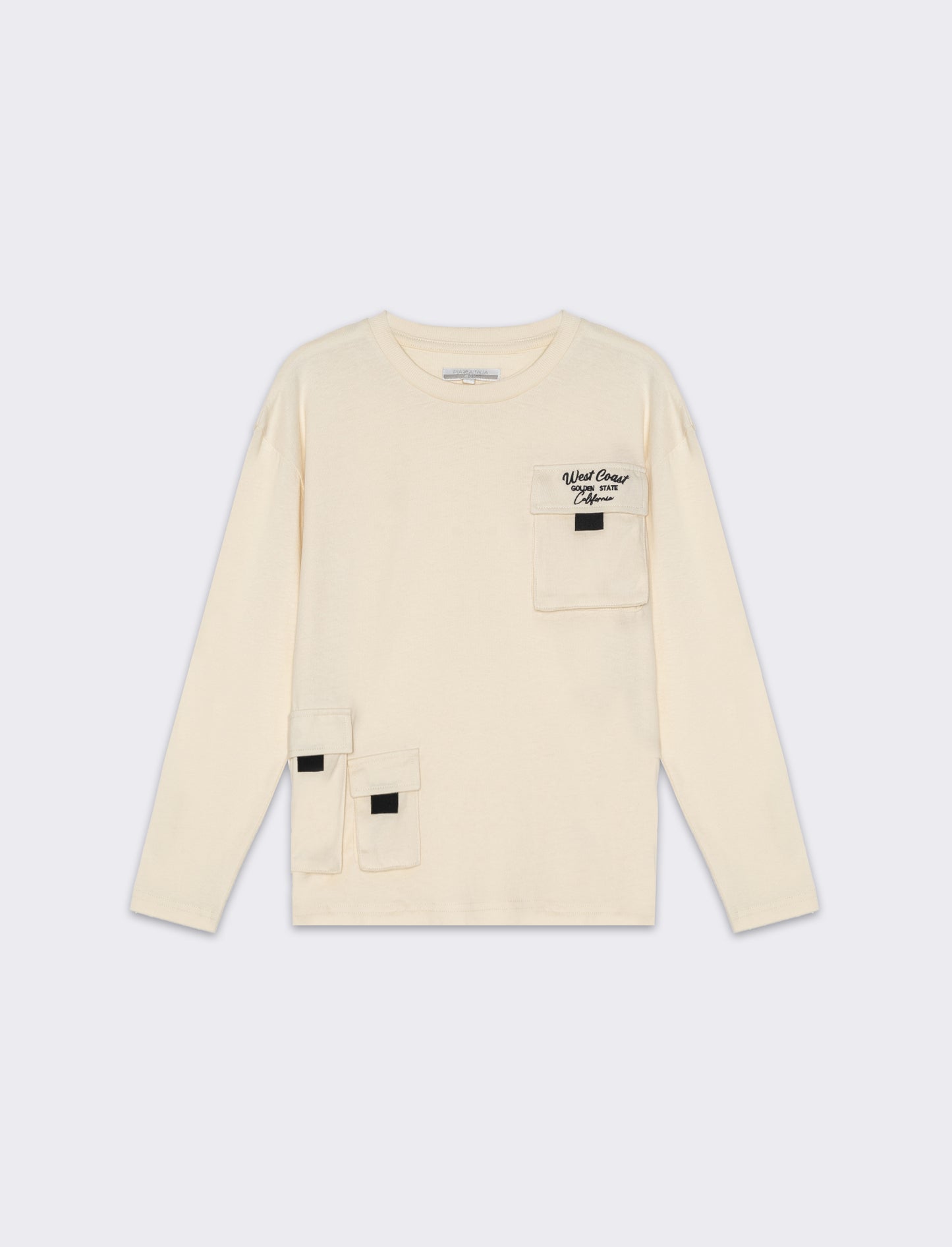 T-shirt con tasconi da bambino - Beige