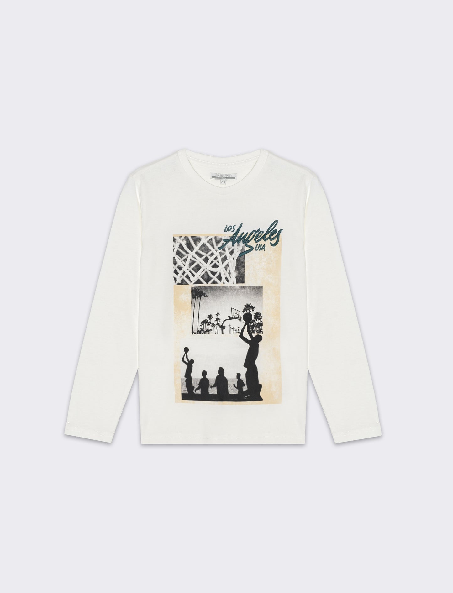 T-shirt in jersey con stampa frontale da bambino - Bianco latte