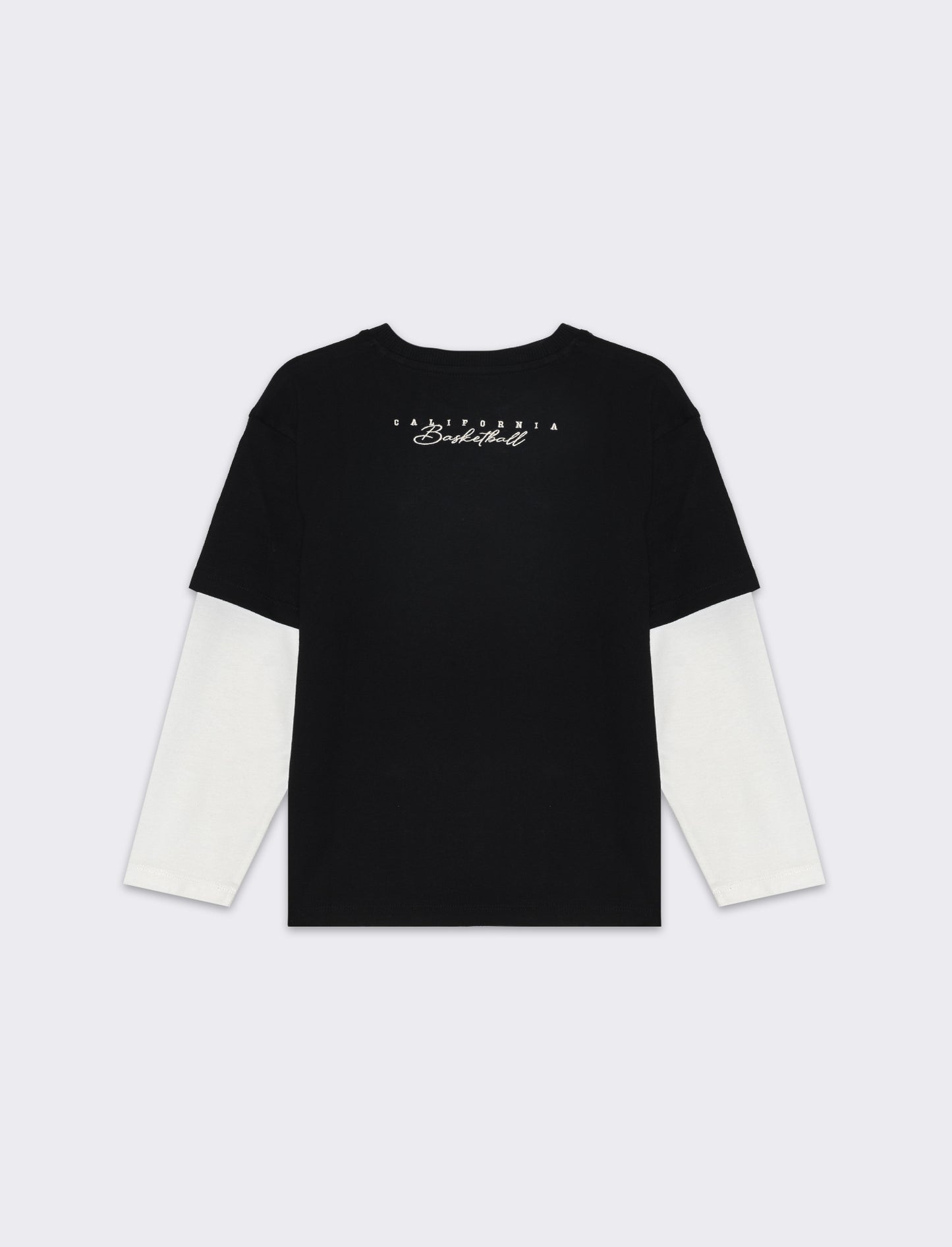 T-shirt over doppia manica da bambino - Nero