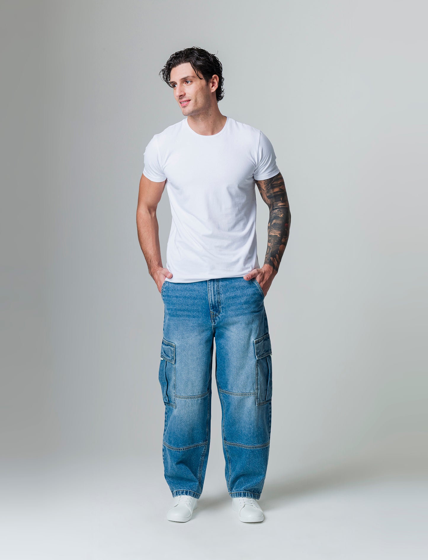Man's baggy skater cargo jeans for ultimate comfort - Blue