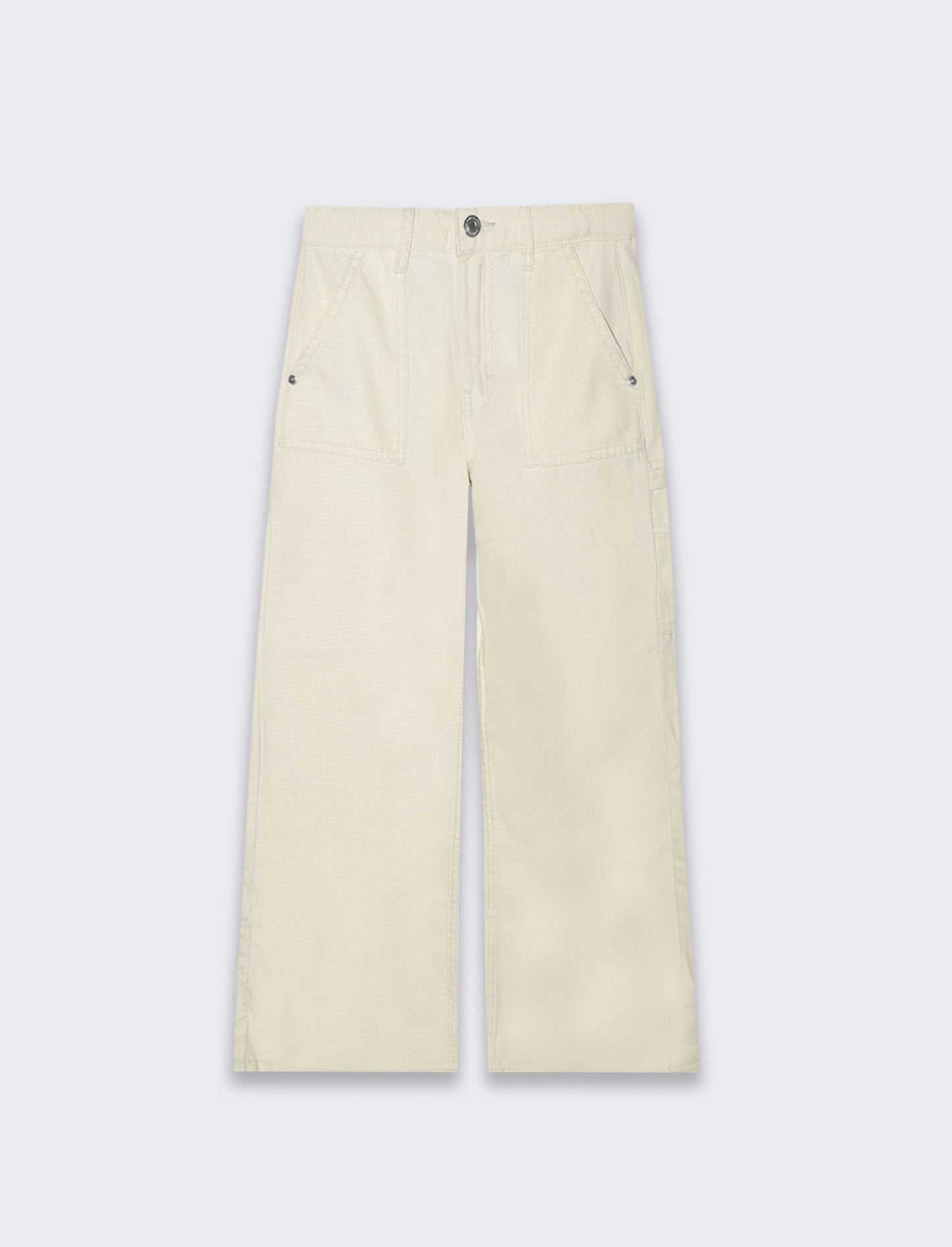 Pantalone in twill da bambina - Crema