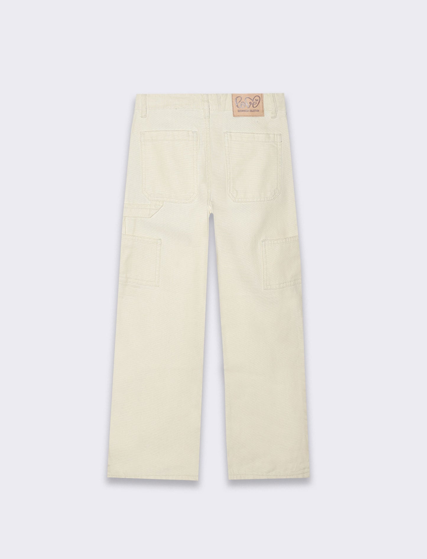 Pantalone in twill da bambina - Crema