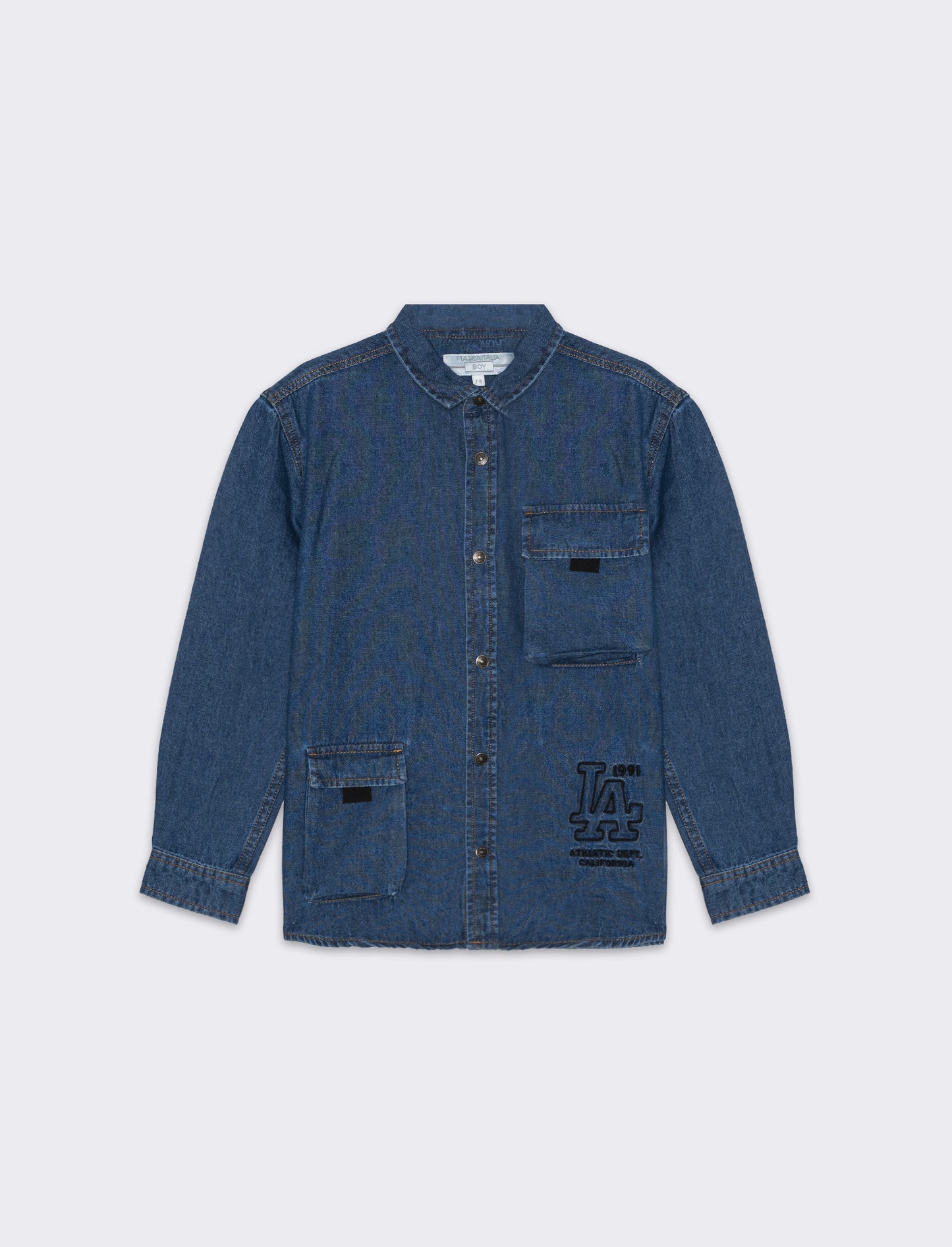 Camicia in denim con tasconi da bambino - Denim