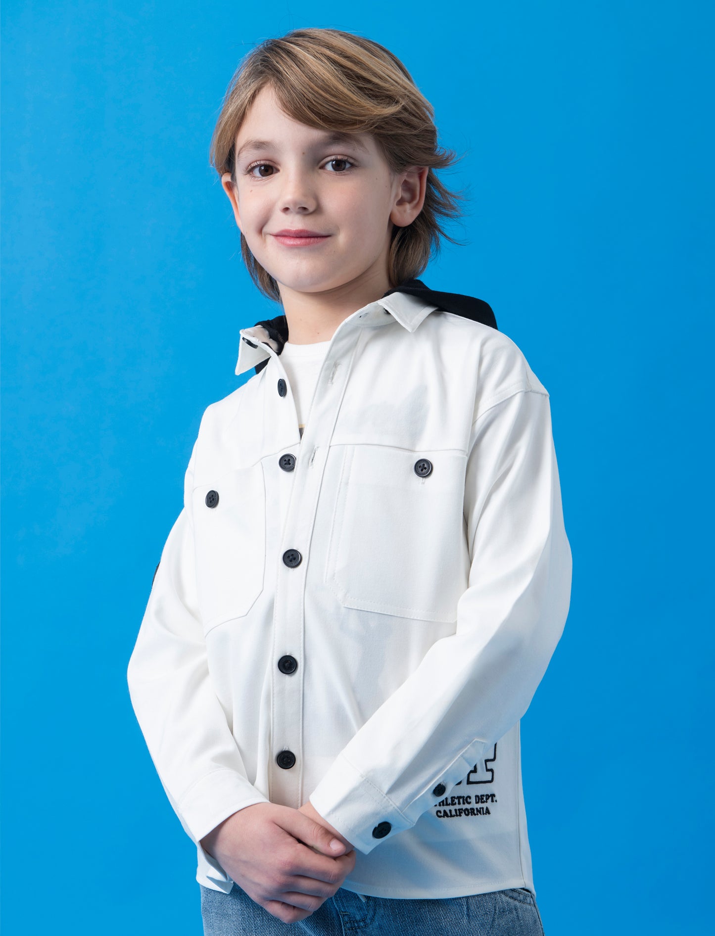Camicia over con tasconi da bambino - Bianco latte