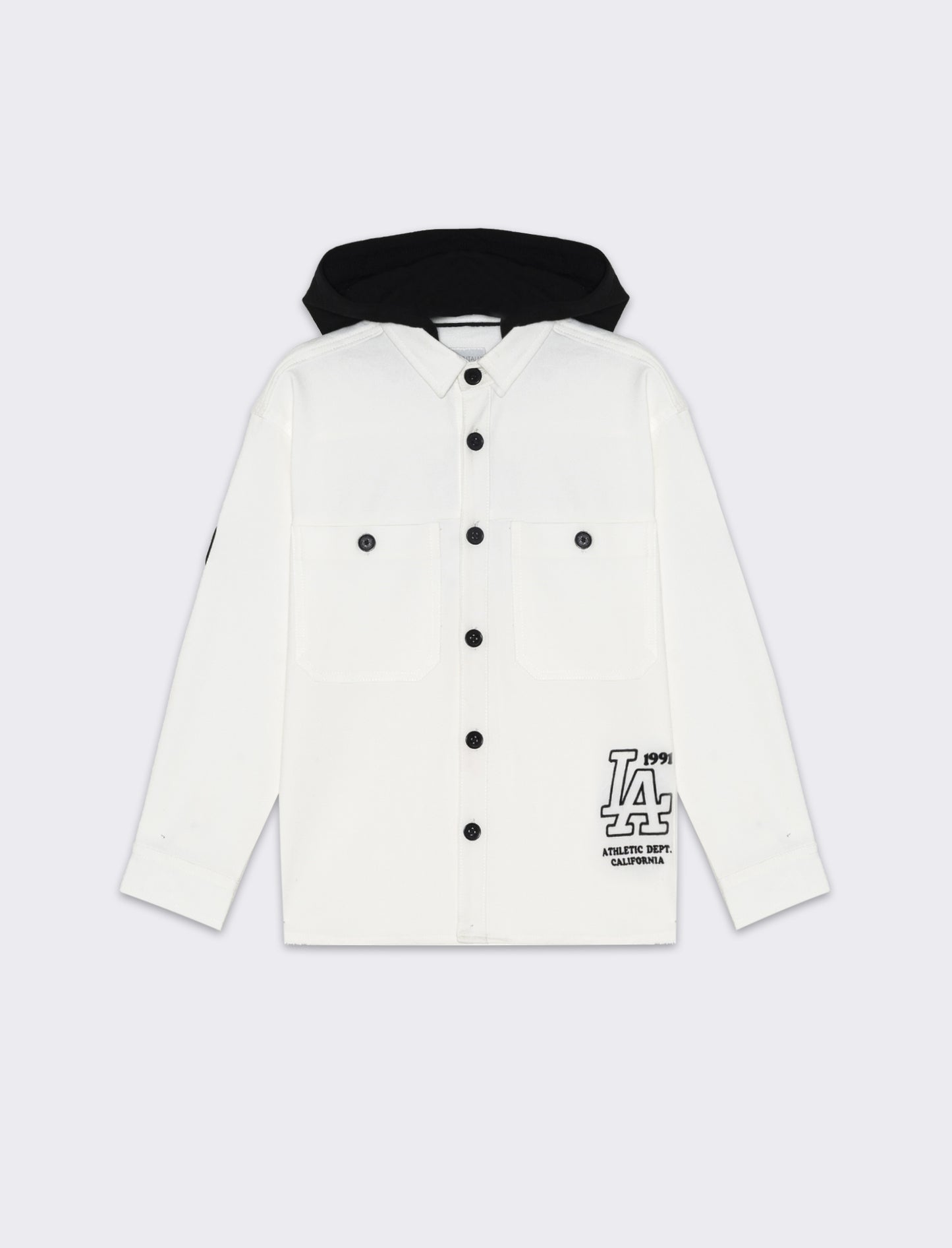 Camicia over con tasconi da bambino - Bianco latte