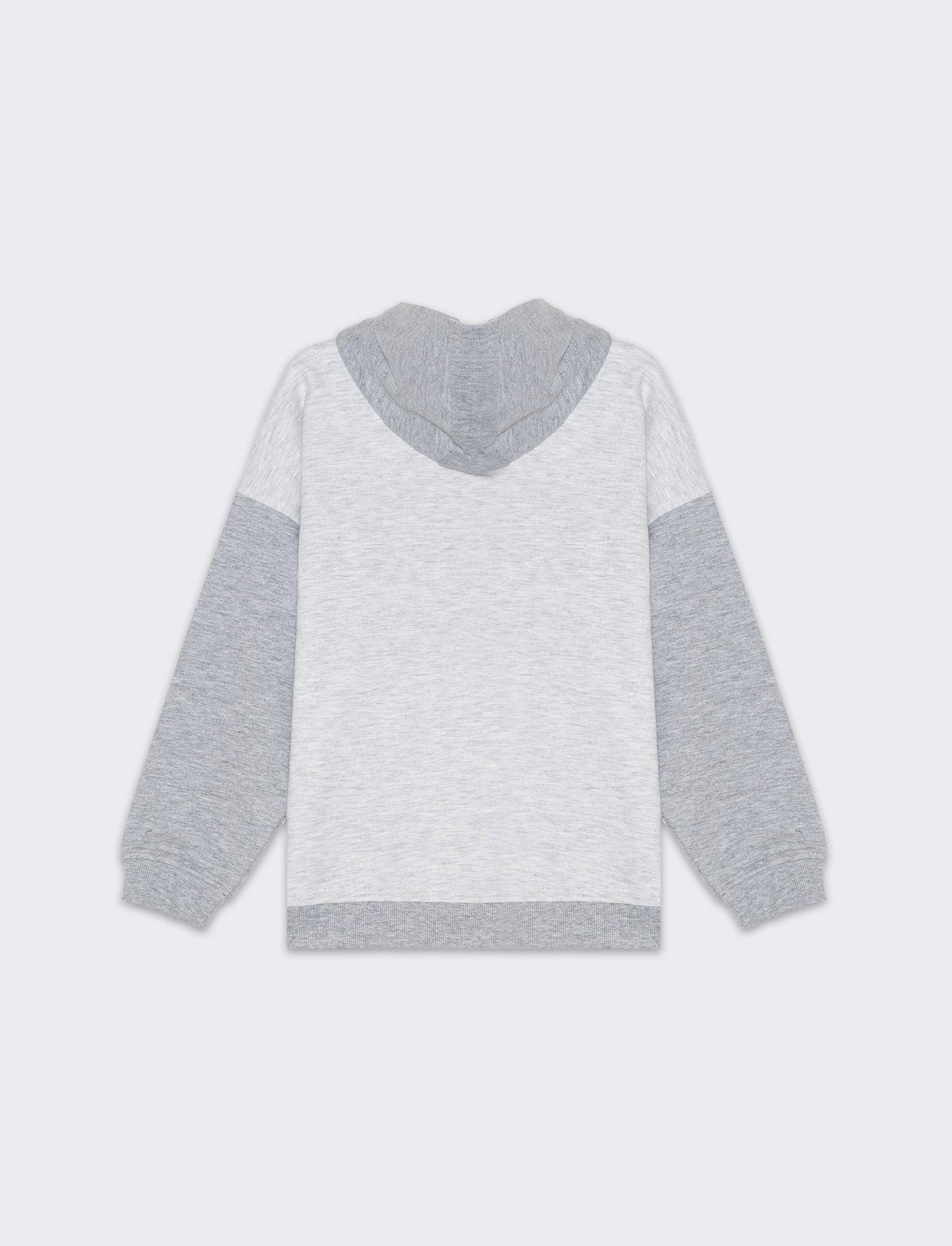 Felpa con cappuccio bicolor da bambino - Grigio mel.