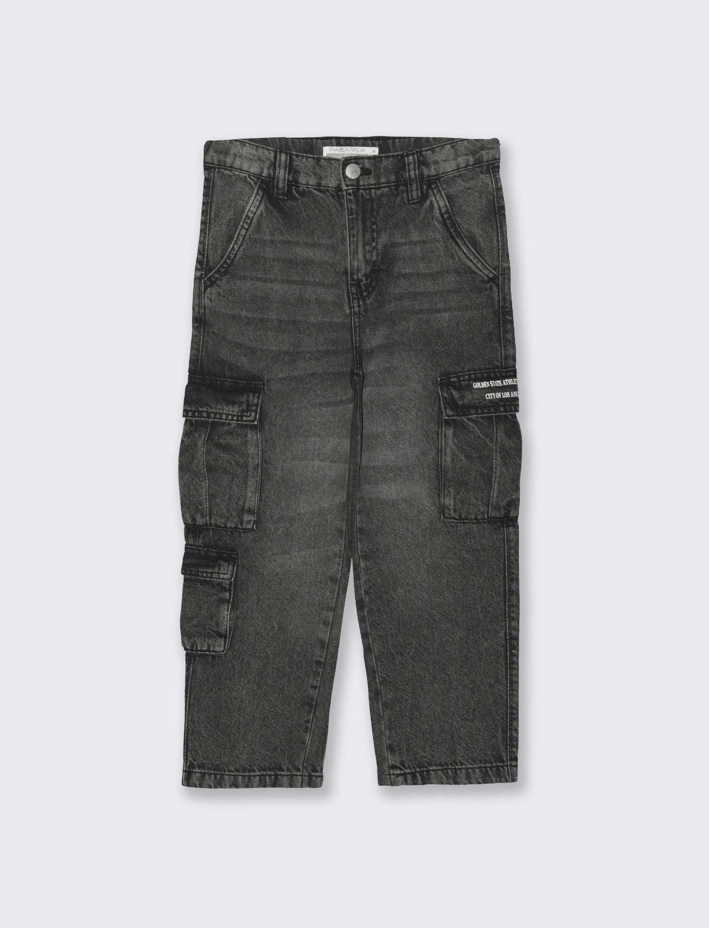 Cargo in denim da bambino - Nero