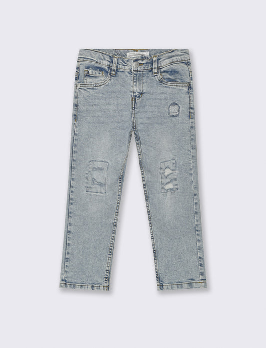 Denim 5 tasche rotture frontali da bambino - Denim