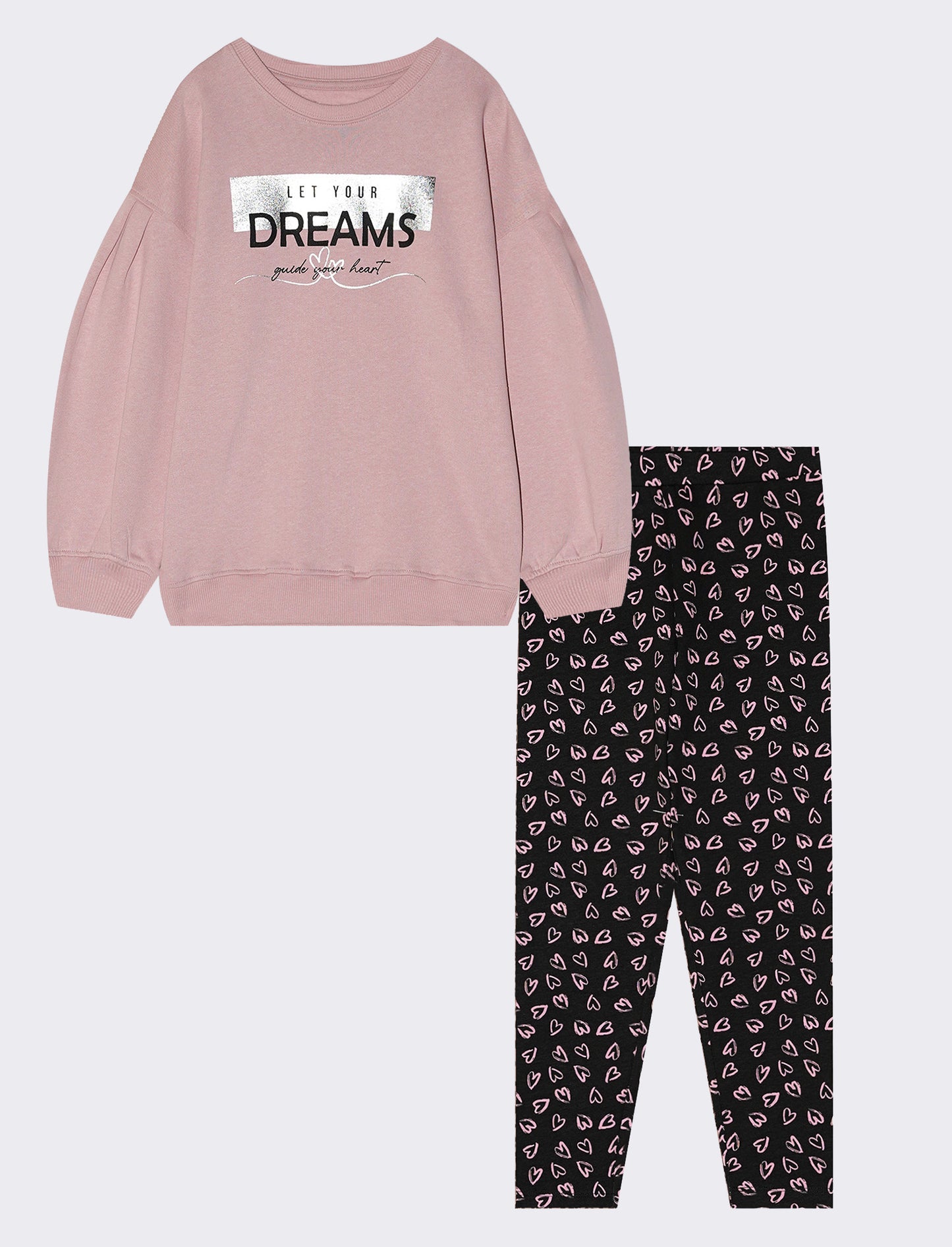Complete long sleeve sweatshirt and leggings - Pink