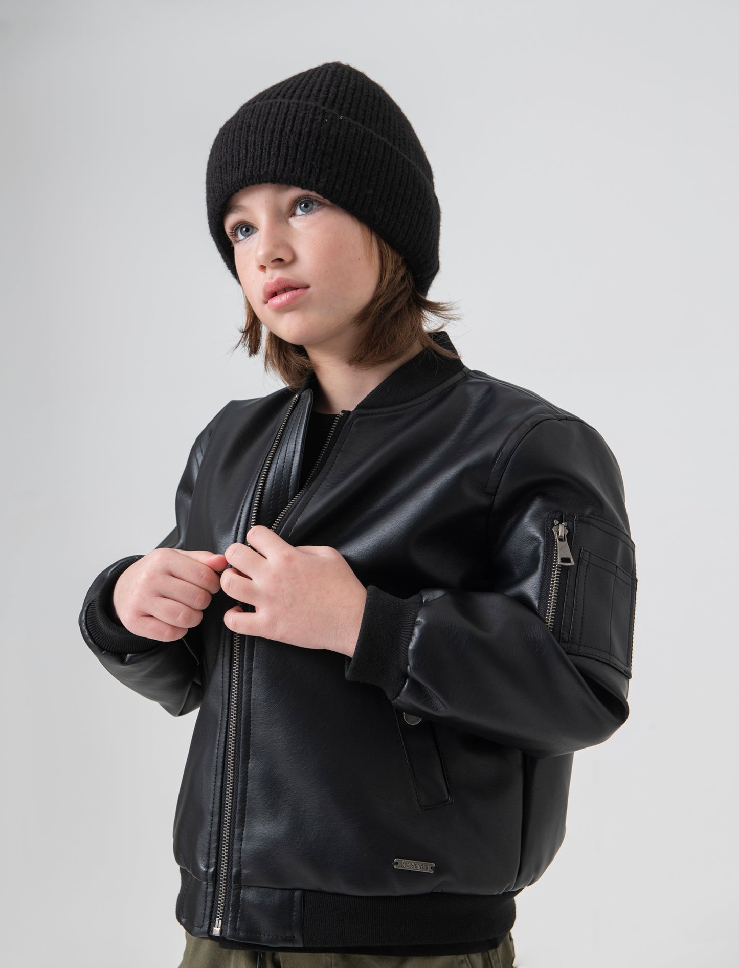 Bomber in finta pelle - Nero