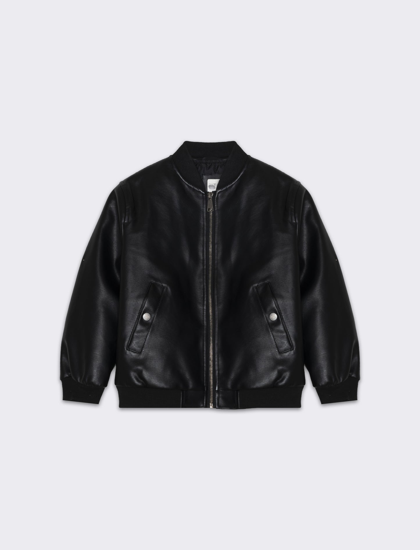 Bomber in finta pelle - Nero