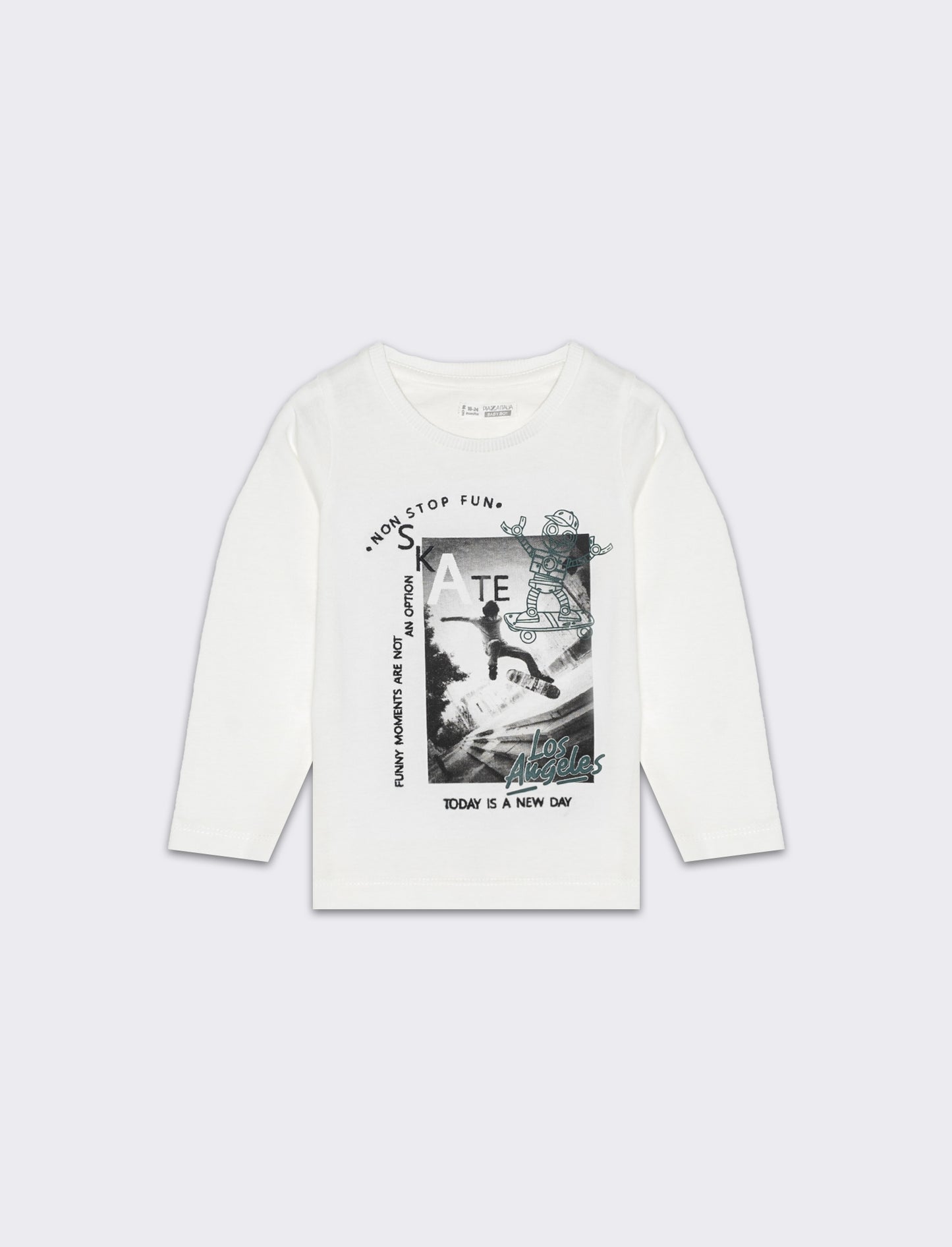 Maglia con stampa fotografica da neonato - Bianco latte
