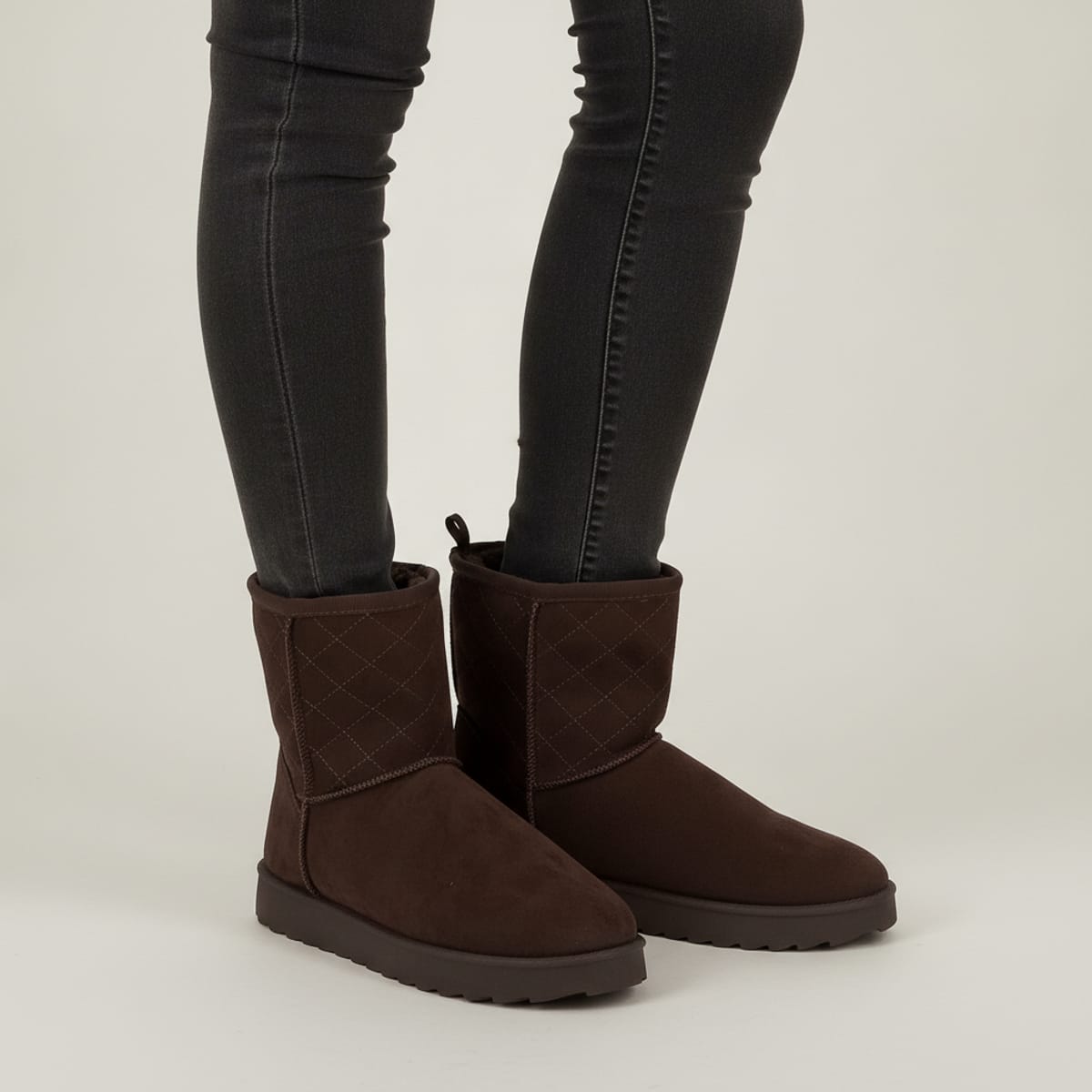 Snow Boot in Suede Microfiber - Brown