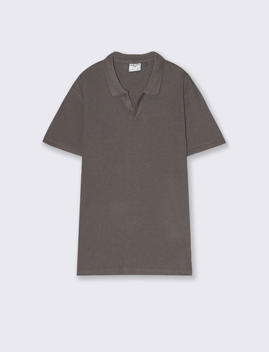 Man's derby jacquard structured polo shirt - Grey